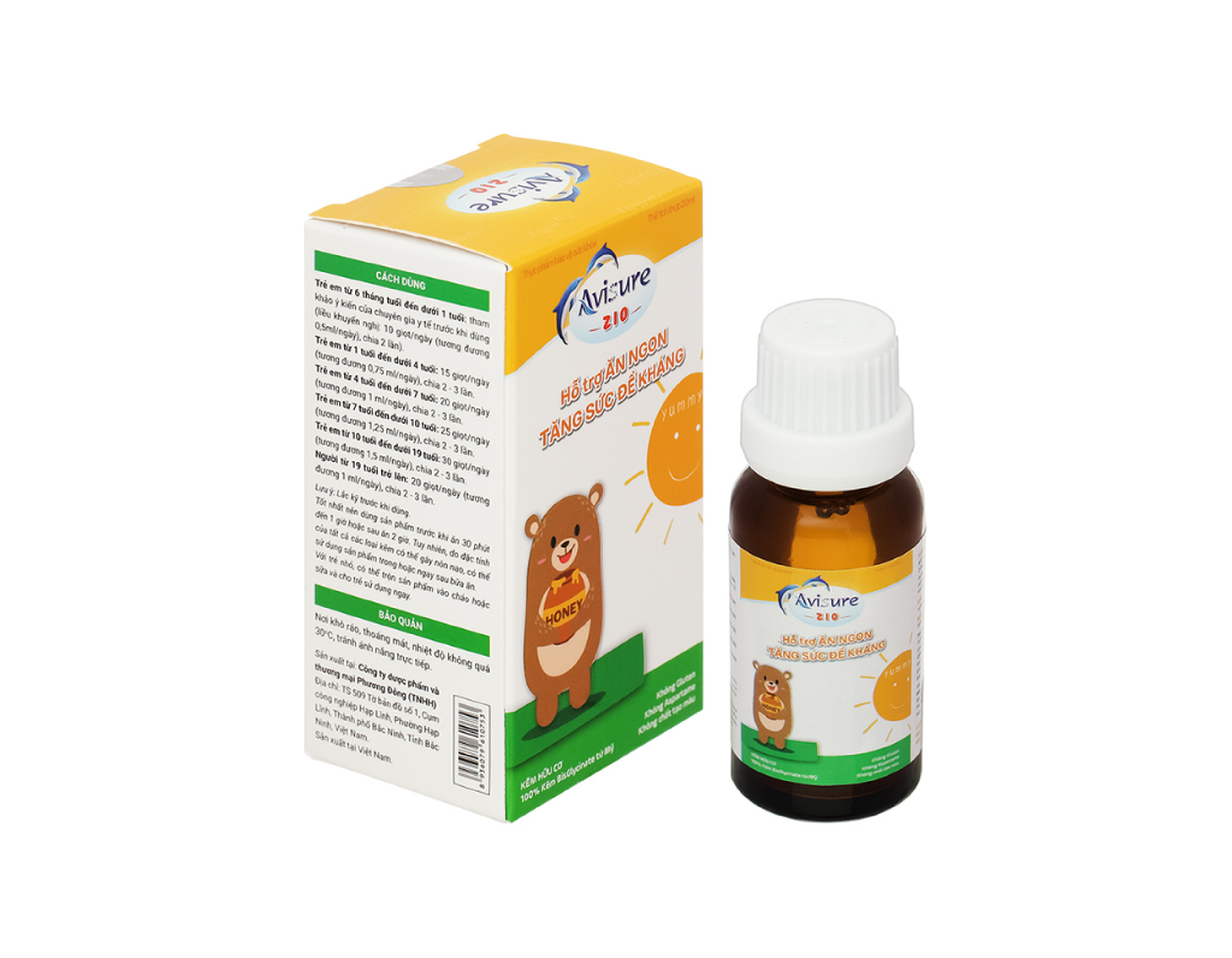 Siro Avisure Zio Sol bổ sung kẽm hỗ trợ ăn ngon (Chai 20ml)