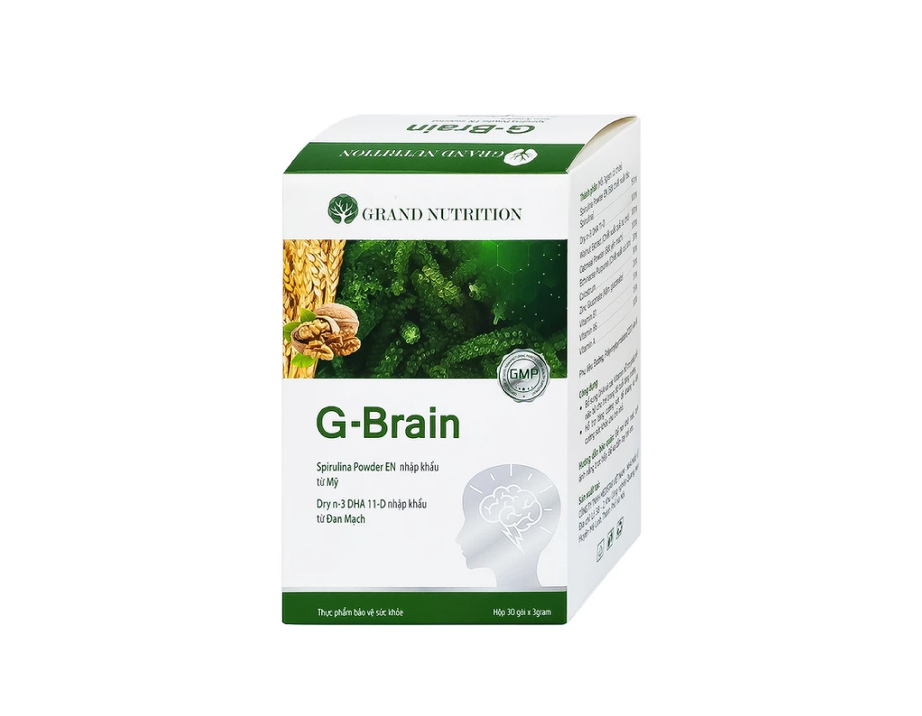 Cốm Trí Não G-Brain bổ sung DHA và các vitamin, hỗ trợ phát triển não bộ cho trẻ (Hộp 30 gói) 