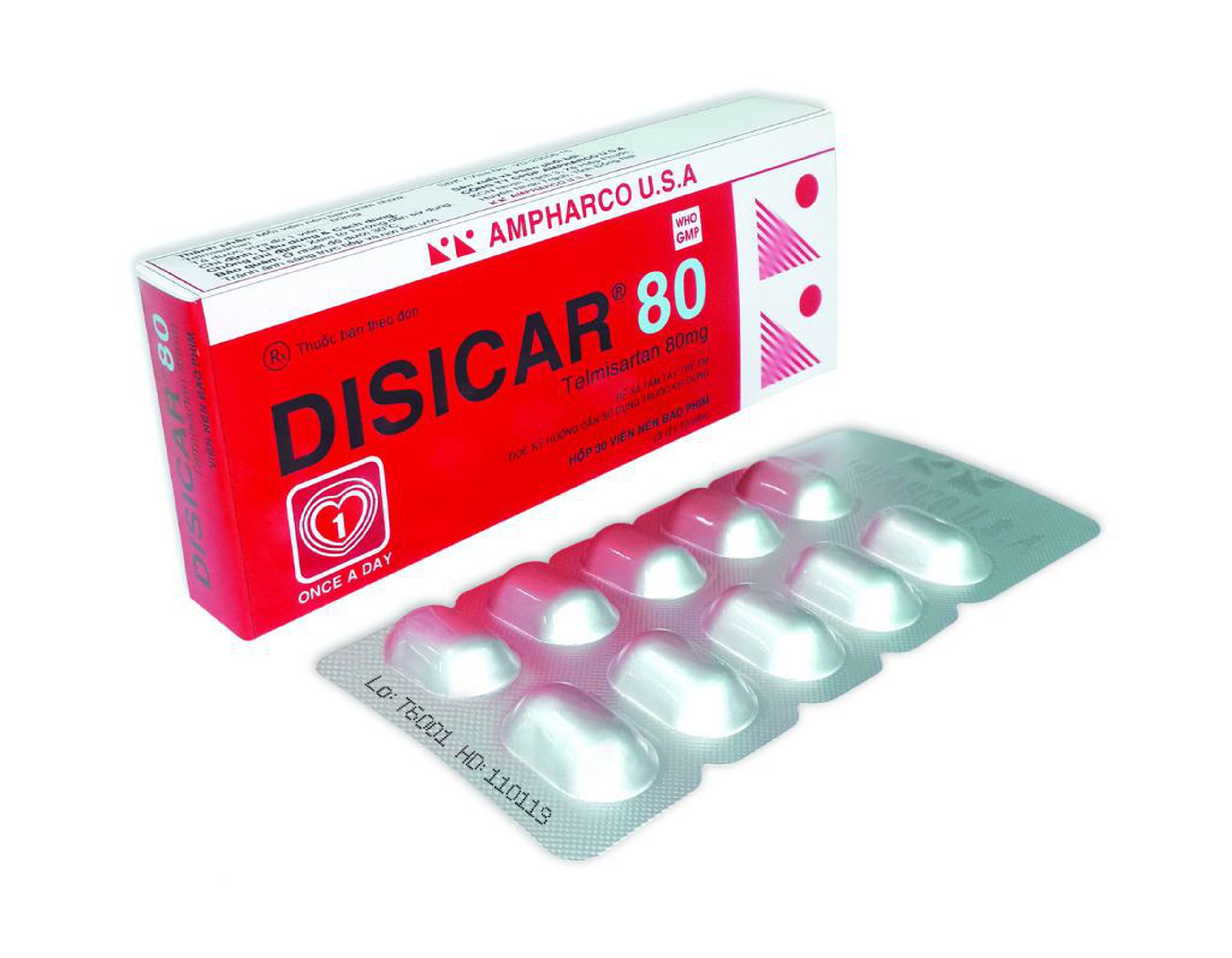 Thuốc Disicar 80 điều trị tăng huyết áp (Hộp 3 vỉ x 10 viên)