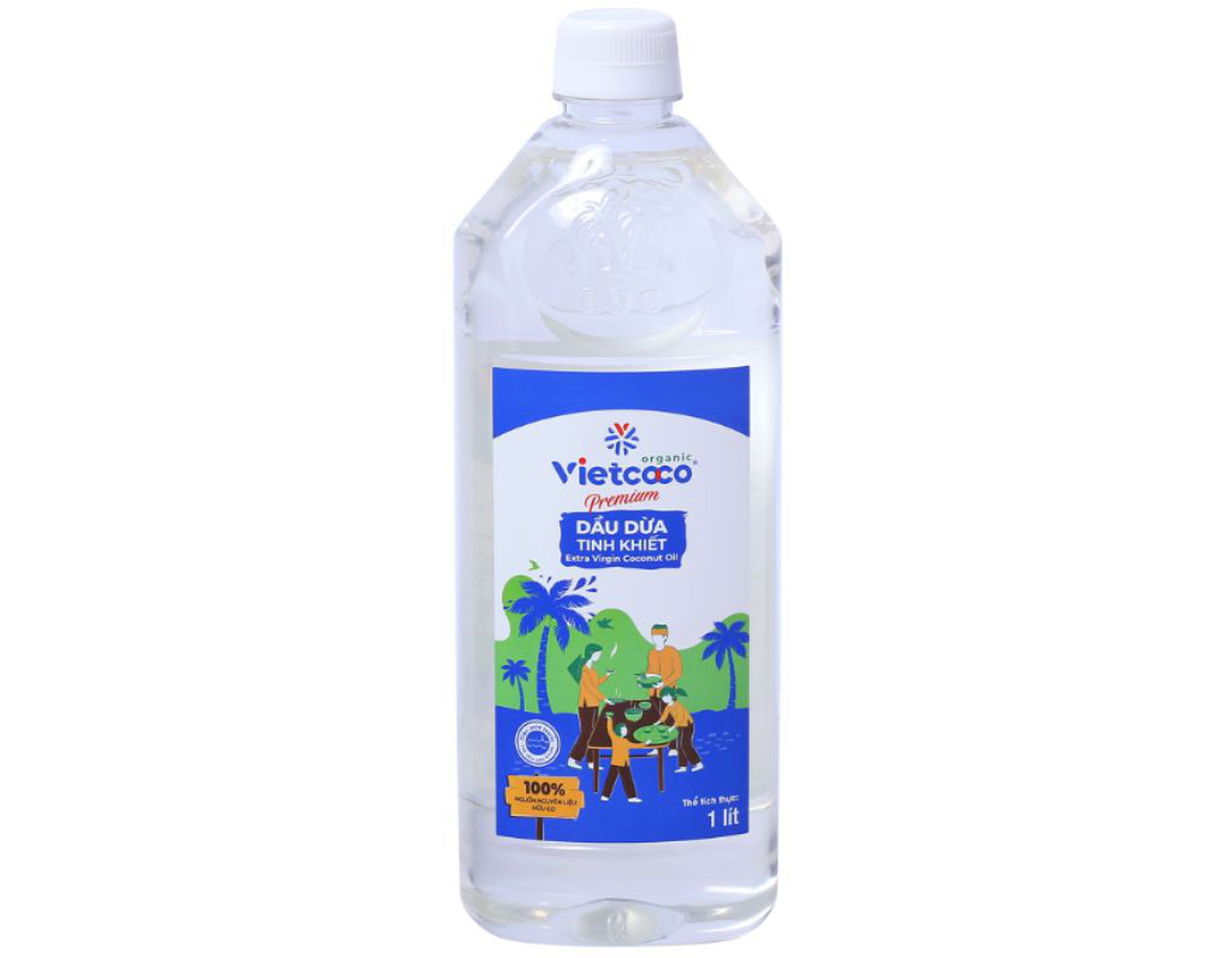 Dầu dừa tinh khiết Premium Organic Vietcoco giúp dưỡng da, dưỡng tóc (Chai 1000 ml)