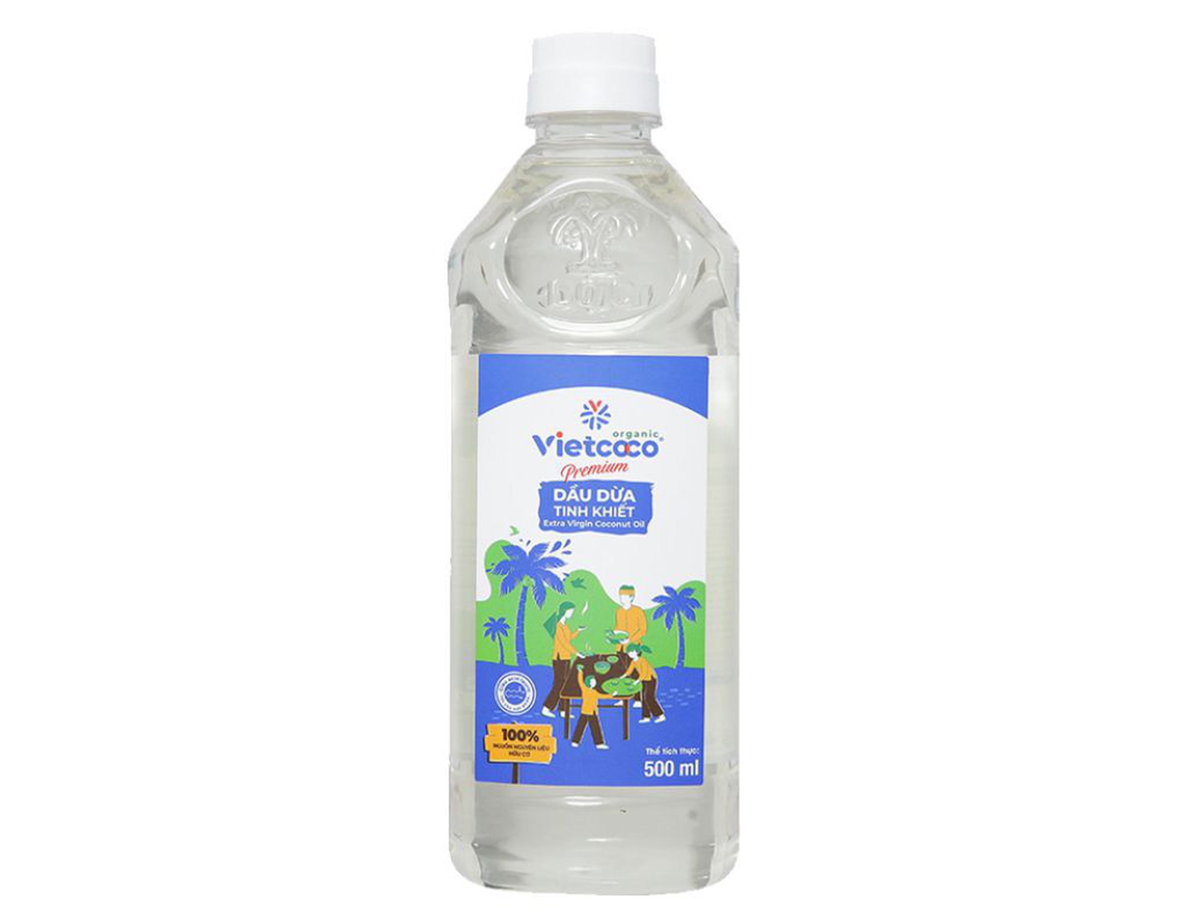 Dầu dừa tinh khiết Premium Organic Vietcoco giúp dưỡng da, dưỡng tóc (Chai 500 ml)