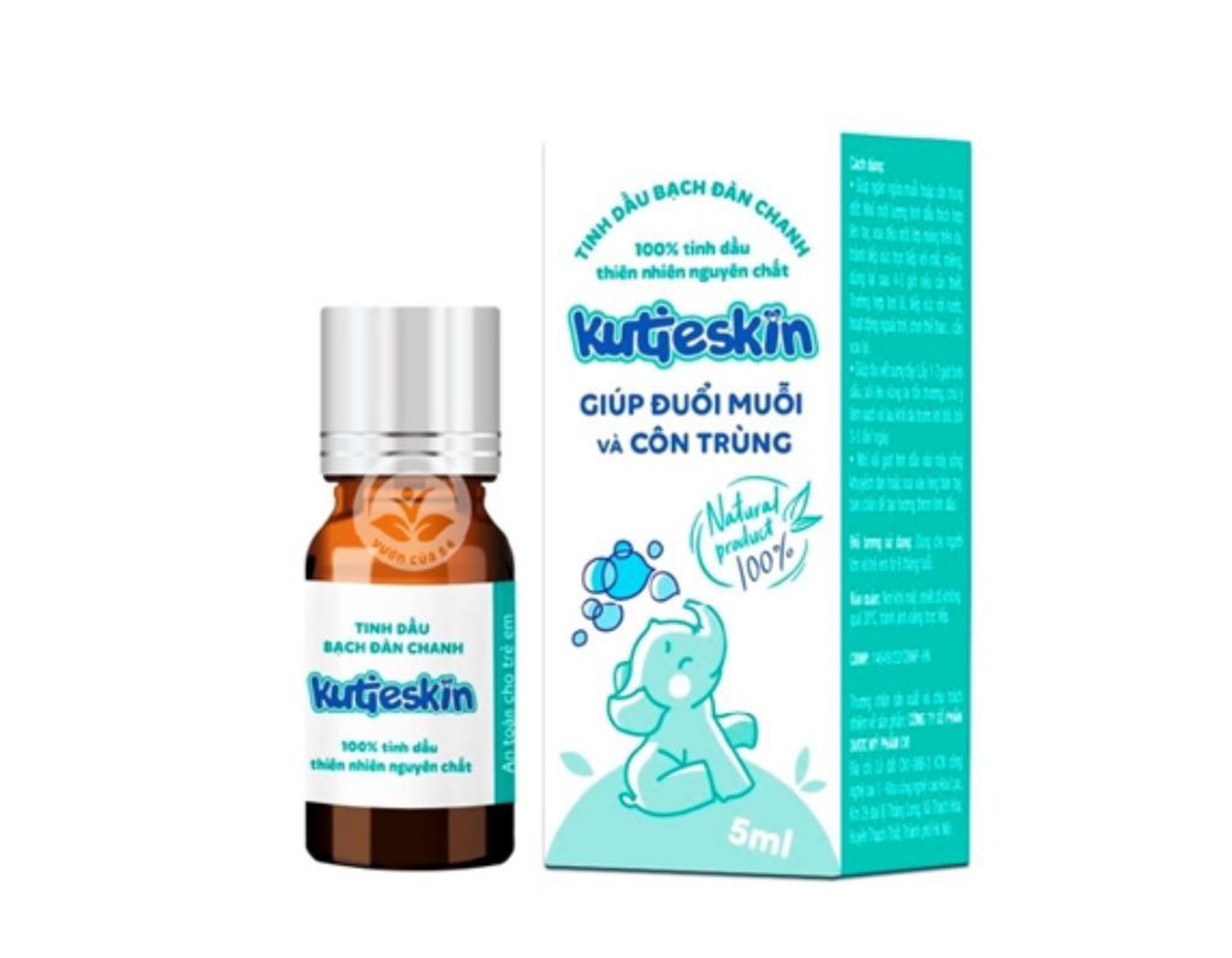 Tinh dầu bạch đàn chanh Kutieskin giúp đuổi muỗi và côn trùng, dịu vết sưng tấy, làm dịu da (Chai 5ml)