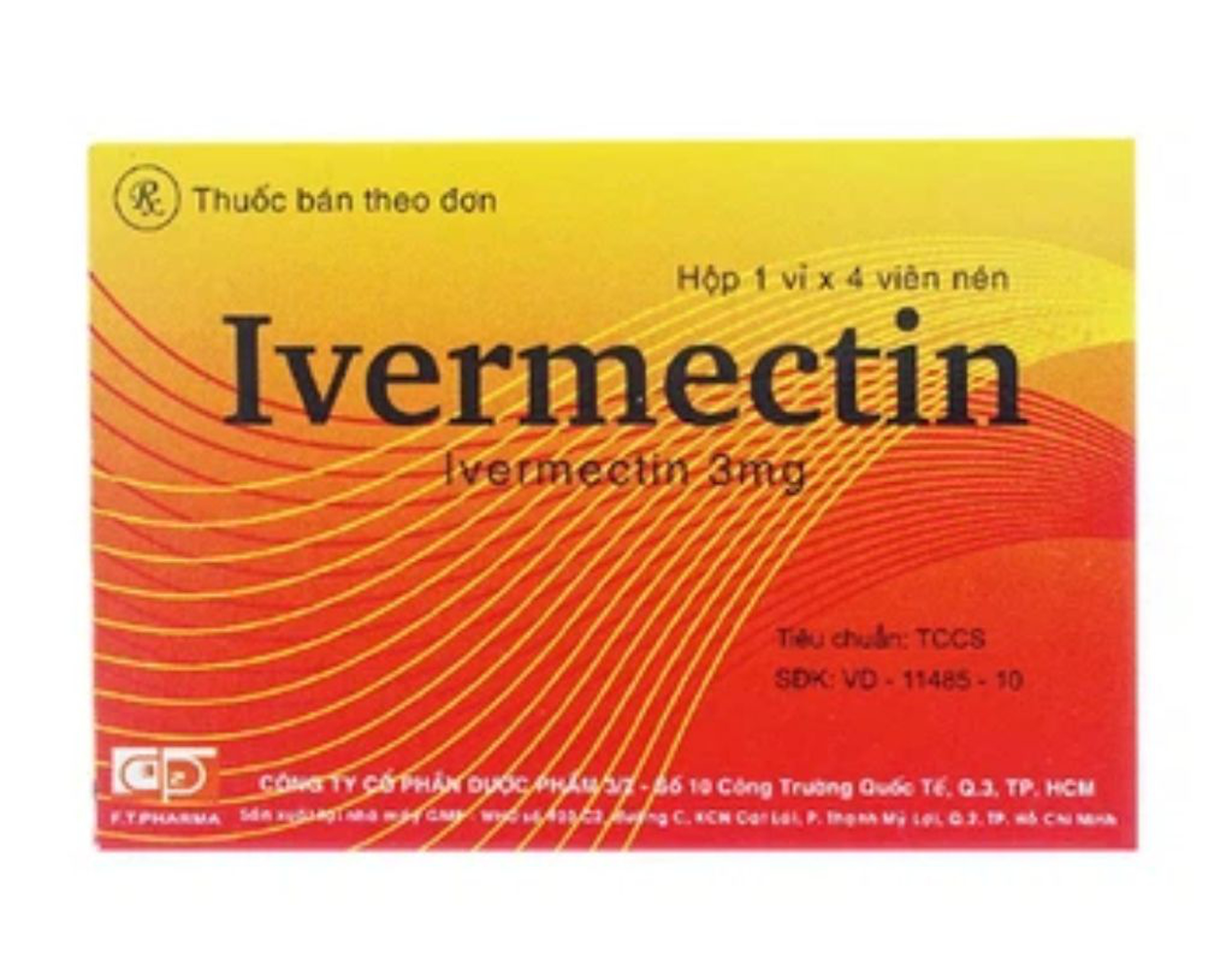 Thuốc Ivermectin 3mg Dược 3-2 hỗ trợ điều trị các bệnh nhiễm giun (1 vỉ * 4 viên)