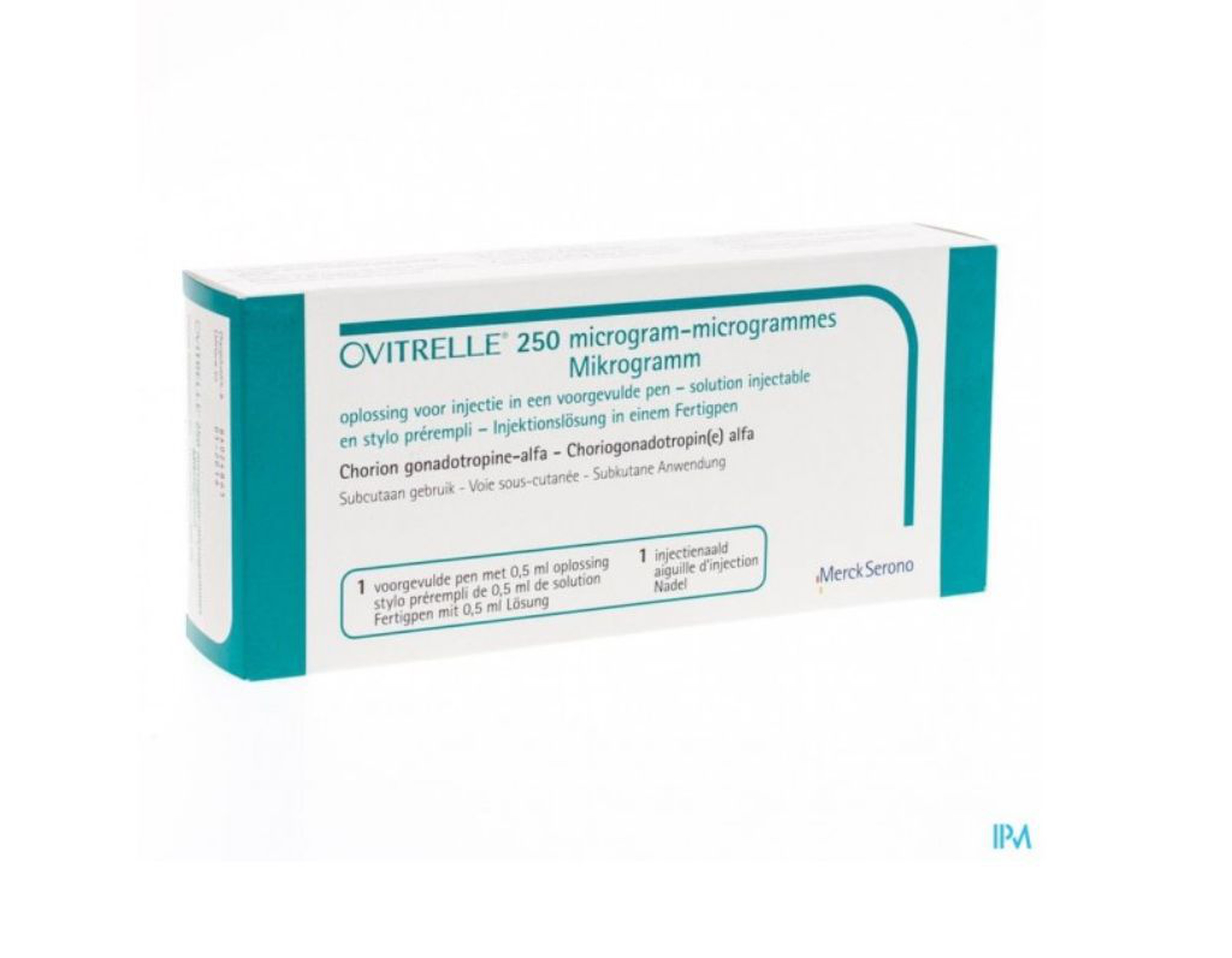 Thuốc tiêm Ovitrelle 250mcg/0.5ml inj H1 điều trị vô sinh ở nam giới, dậy thì trễ (Hộp 1 bút)