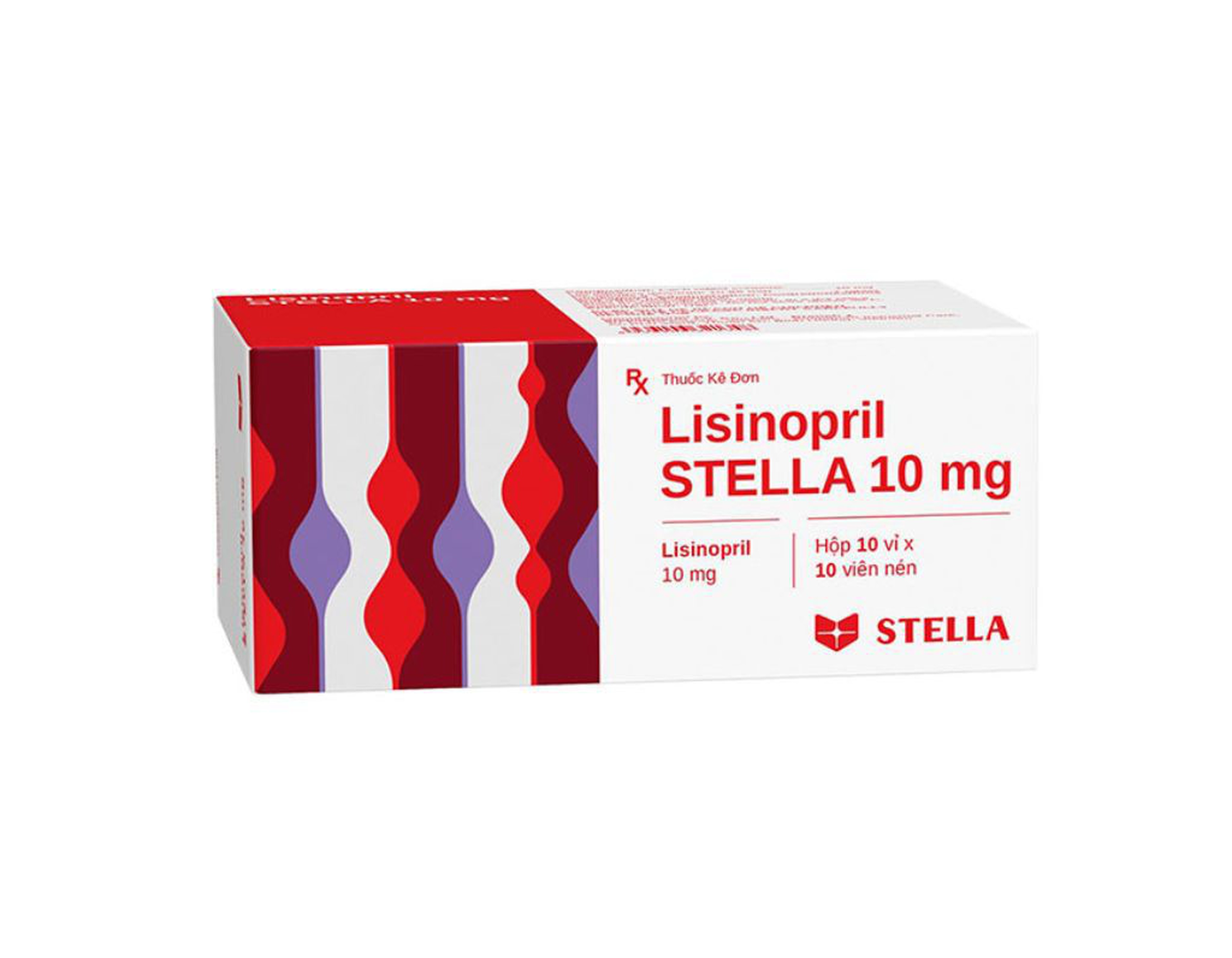 Thuốc Lisinopril Stella 10mg điều trị tăng huyết áp, suy tim sung huyết (Hộp 10 vỉ x 10 viên)