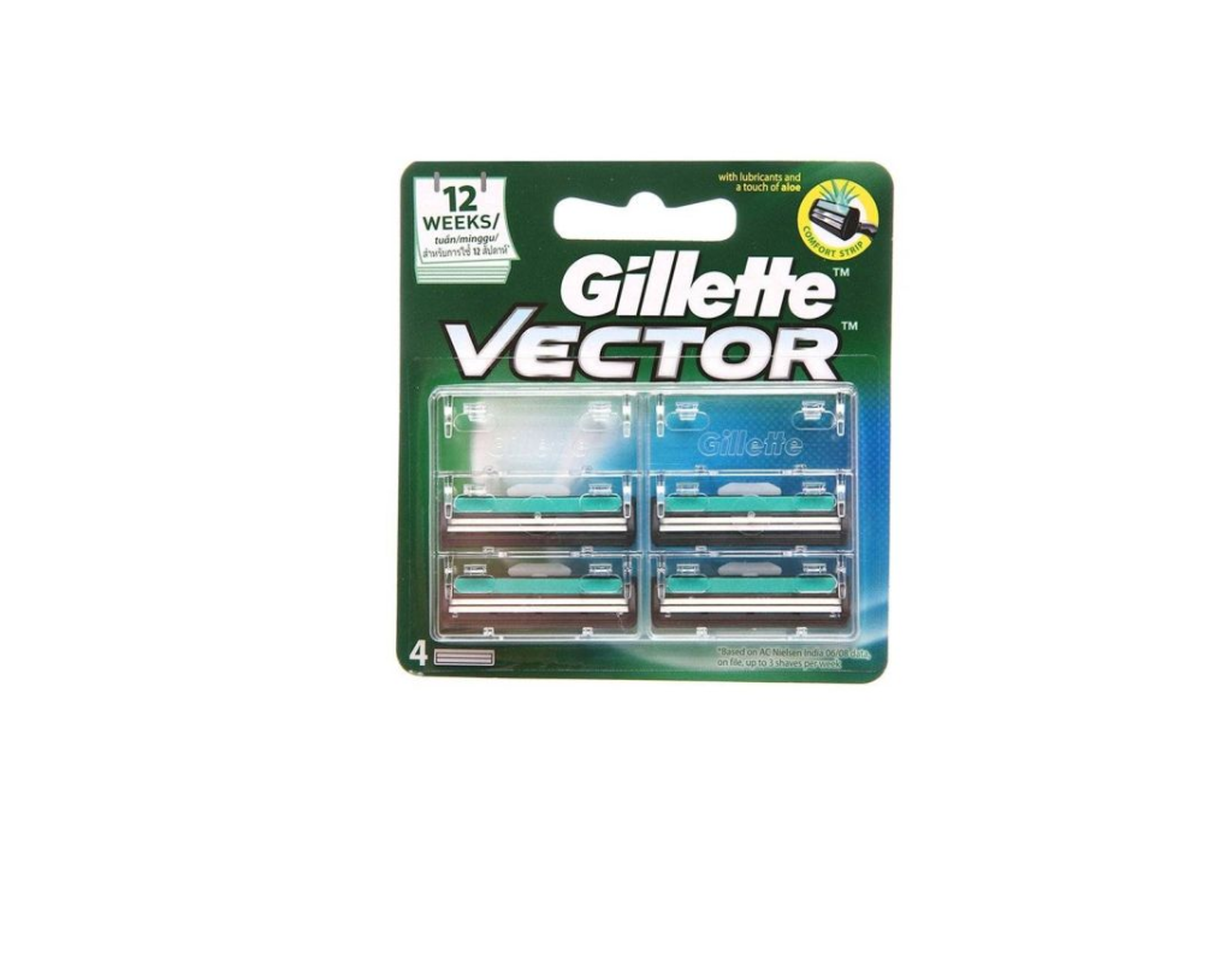 Lưỡi dao cạo Gillette Vector 4S làm sạch êm ái (Set 4 chiếc)