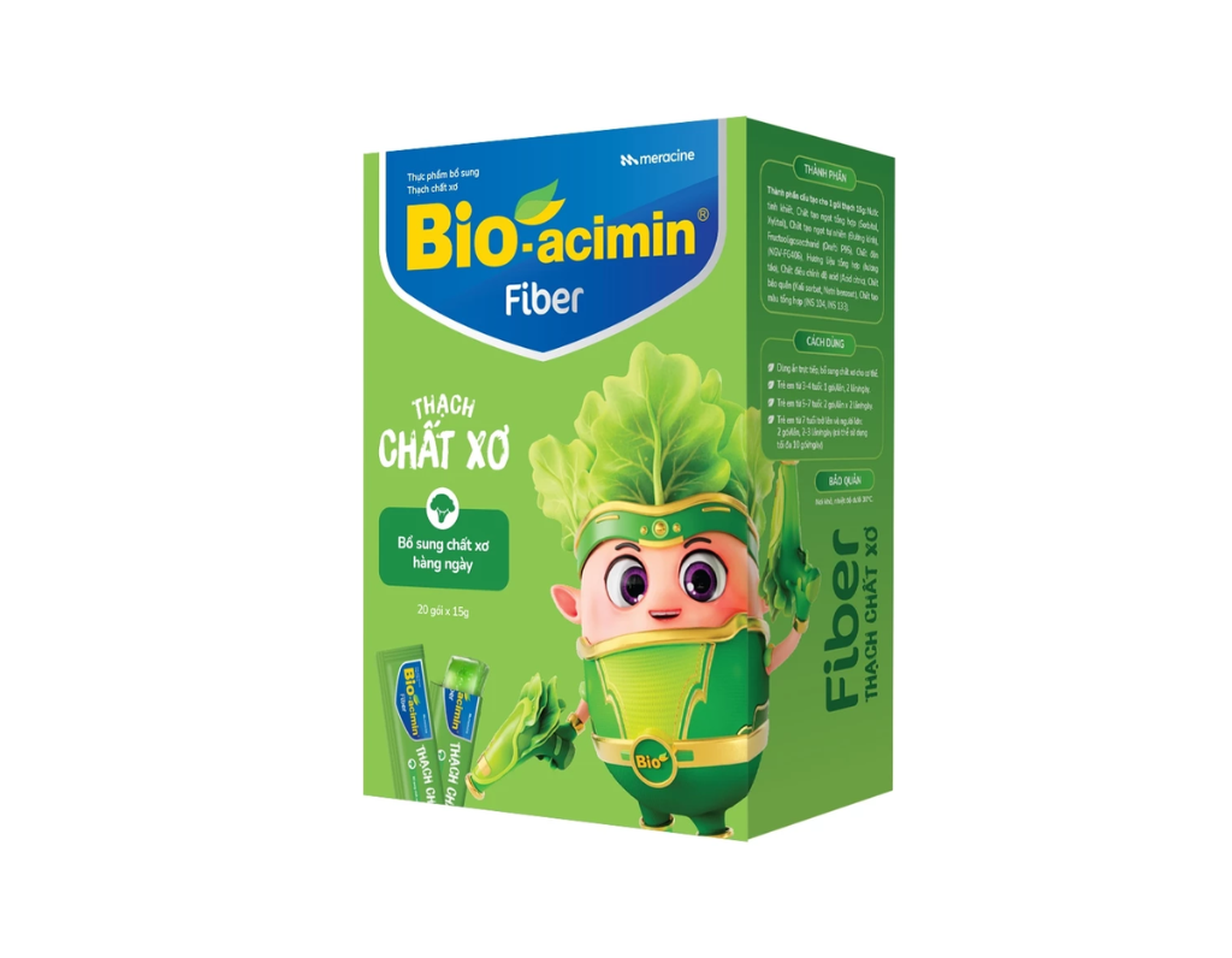 Thạch Chất Xơ Bio-acimin Fiber bổ sung chất xơ, cải thiện và phòng ngừa táo bón (Hộp 20 gói)