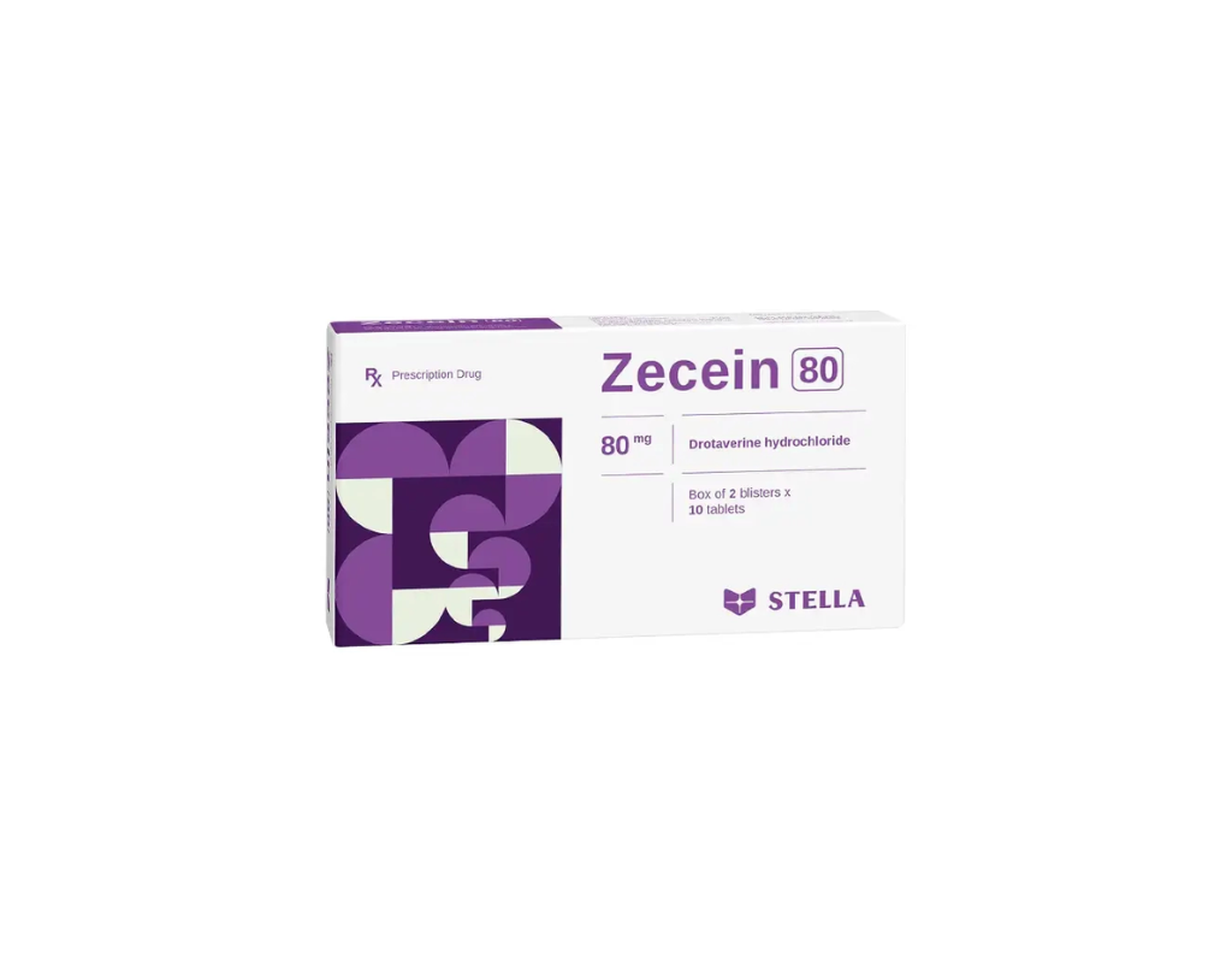 Thuốc Zecein 80mg Stella điều trị co thắt cơ trơn (Hộp 2 vỉ x 10 viên)
