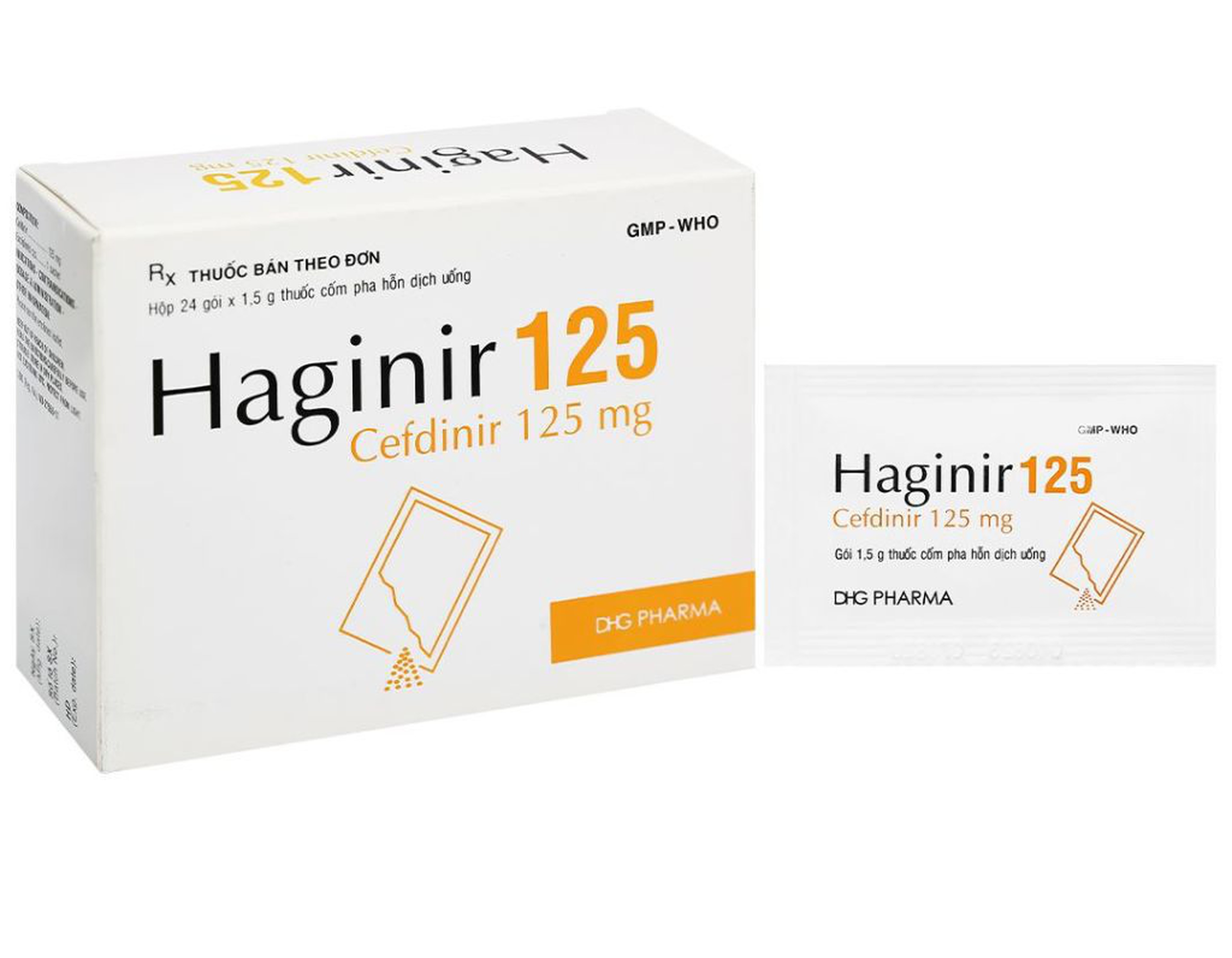 Cốm pha hỗn dịch Haginir 125 trị nhiễm khuẩn, nhiễm trùng nhẹ và vừa (24 gói * 1.5g)               