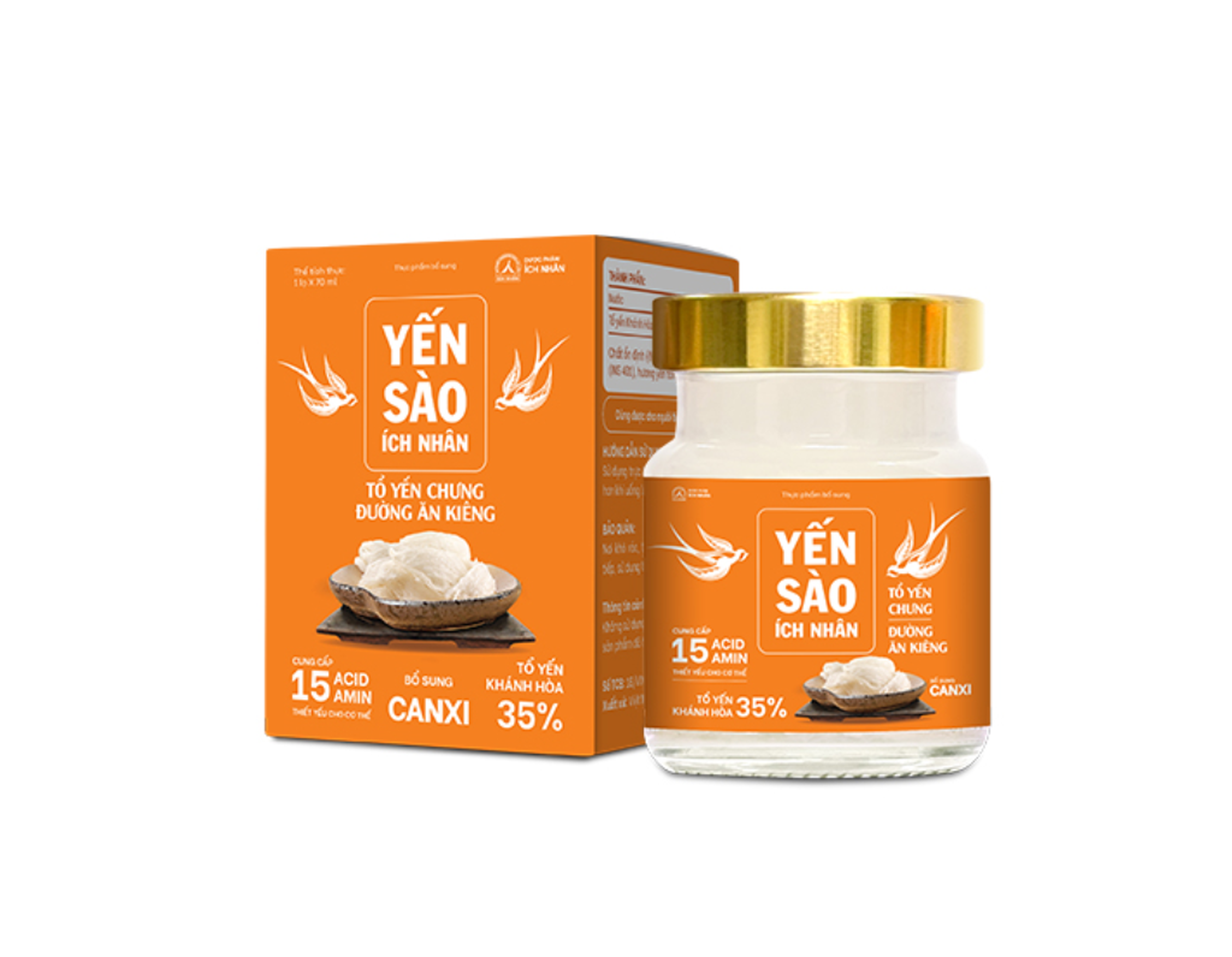 Yến Sào Ích Nhân tổ yến chưng đường ăn kiêng bồi bổ sức khỏe, tăng cường sức khỏe (Hộp 1 Lọ 70ml)
