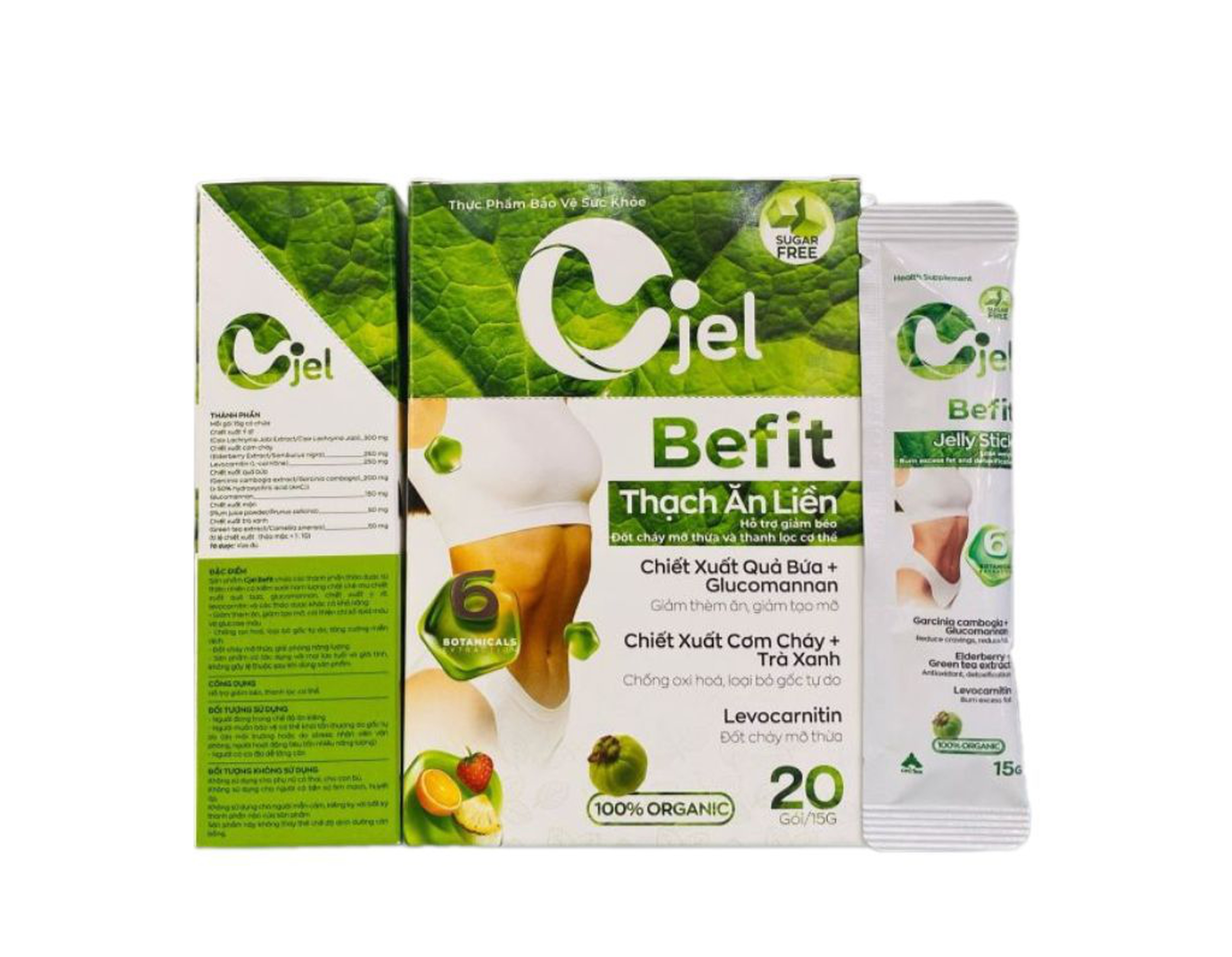 Thạch ăn liền Cjel Befit hỗ trợ giảm béo, thanh lọc cơ thể (Hộp 20 gói)