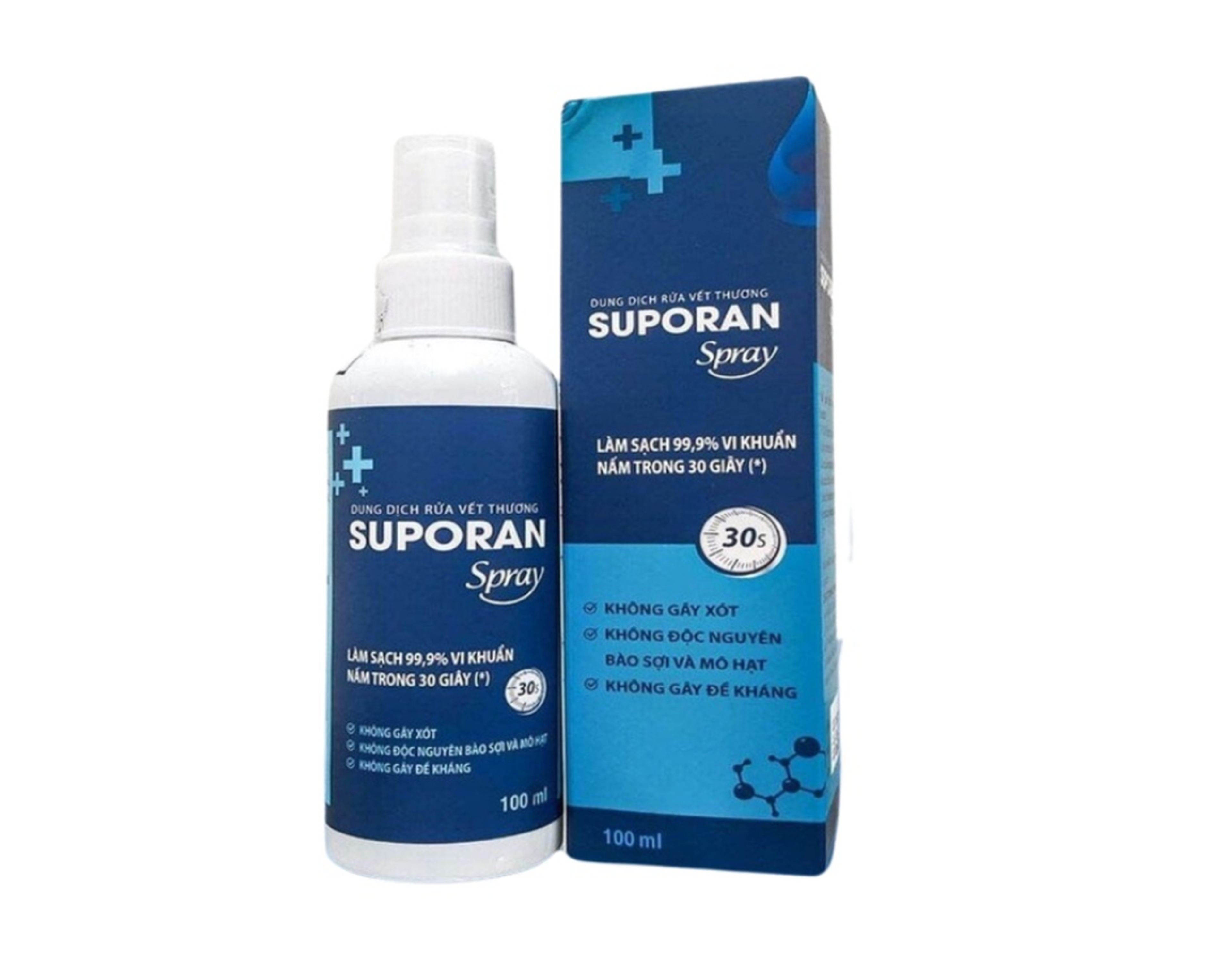 Dung dịch Suporan Spray rửa vết thương sạch 99,9% vi khuẩn (Chai 100ml)