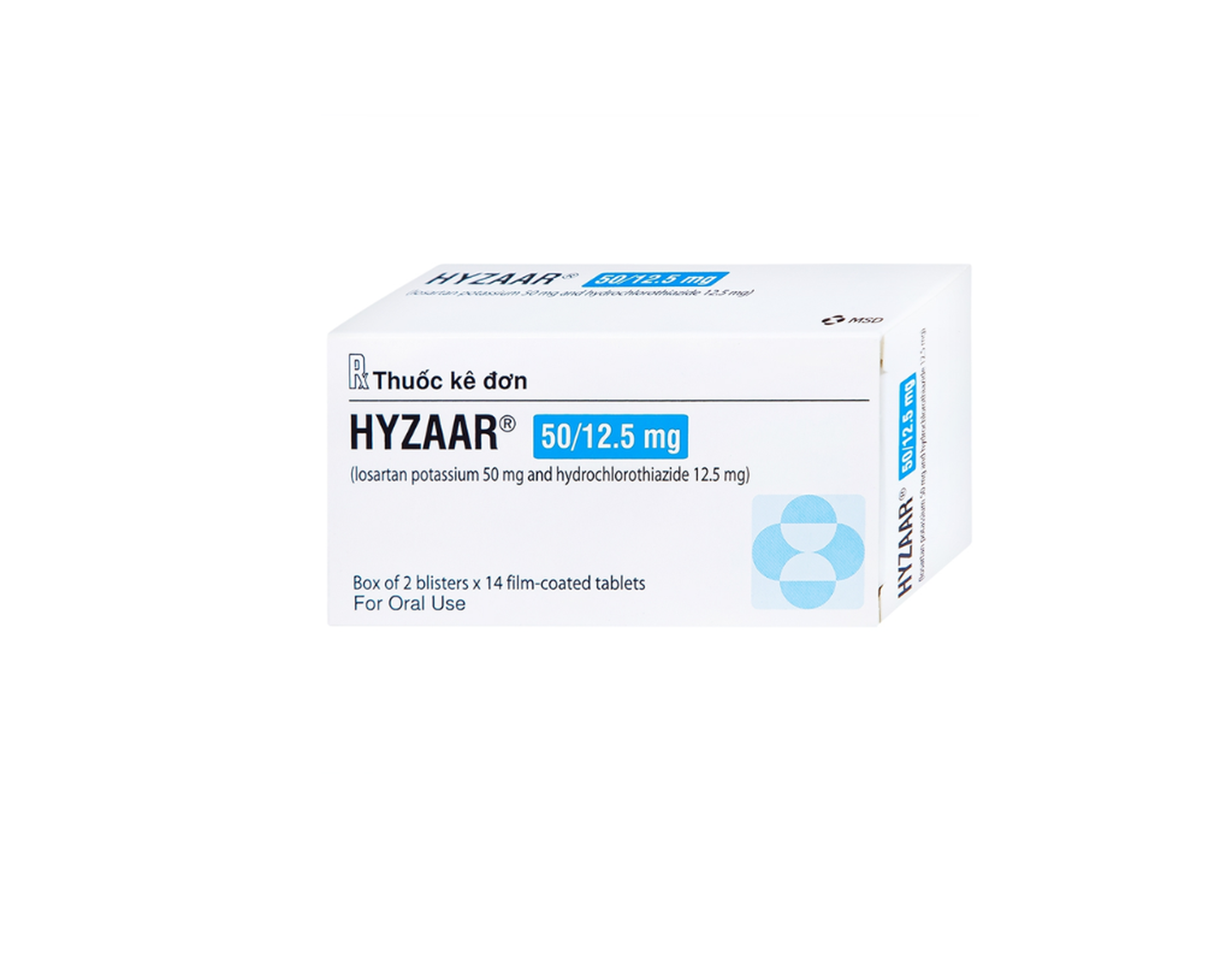 Thuốc Hyzaar 50mg/12.5mg MSD điều trị tăng huyết áp (Hộp 2 vỉ x 14 viên)