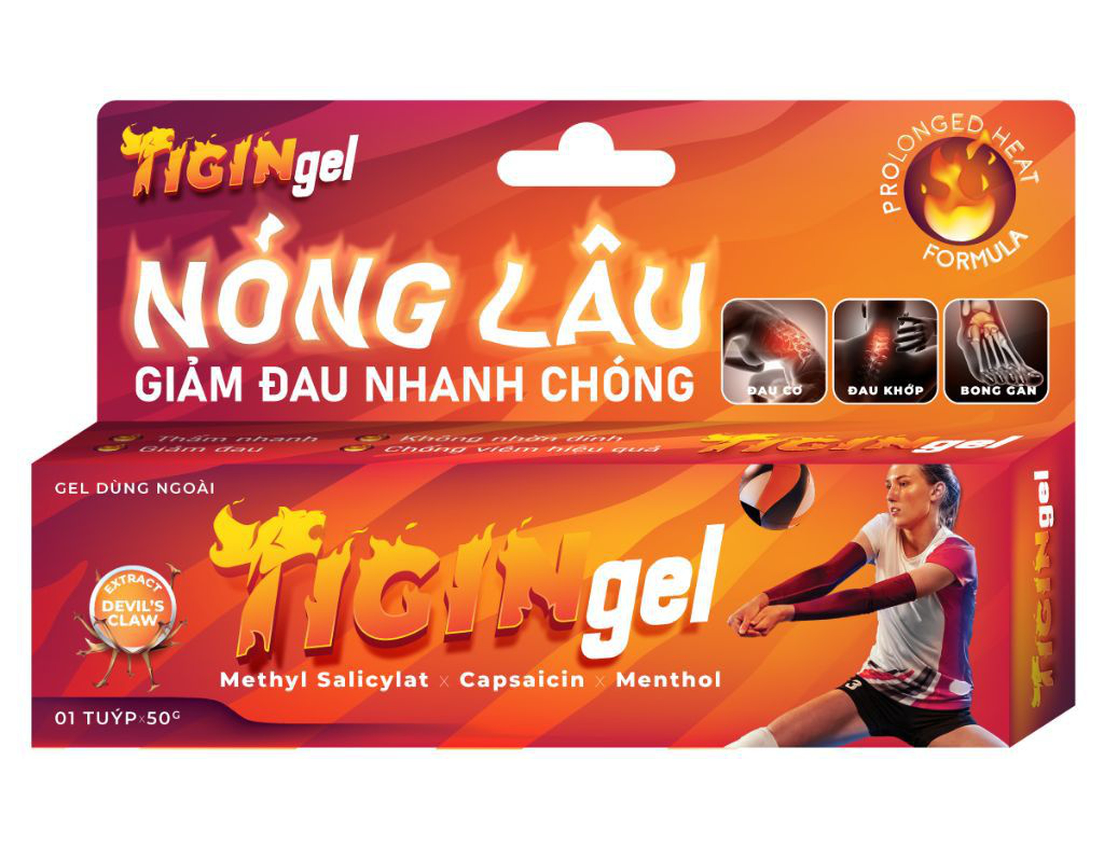 Gel bôi Tigin gel giảm đau xương khớp, nhức mỏi cơ (Hộp 1 tuýp 50g)