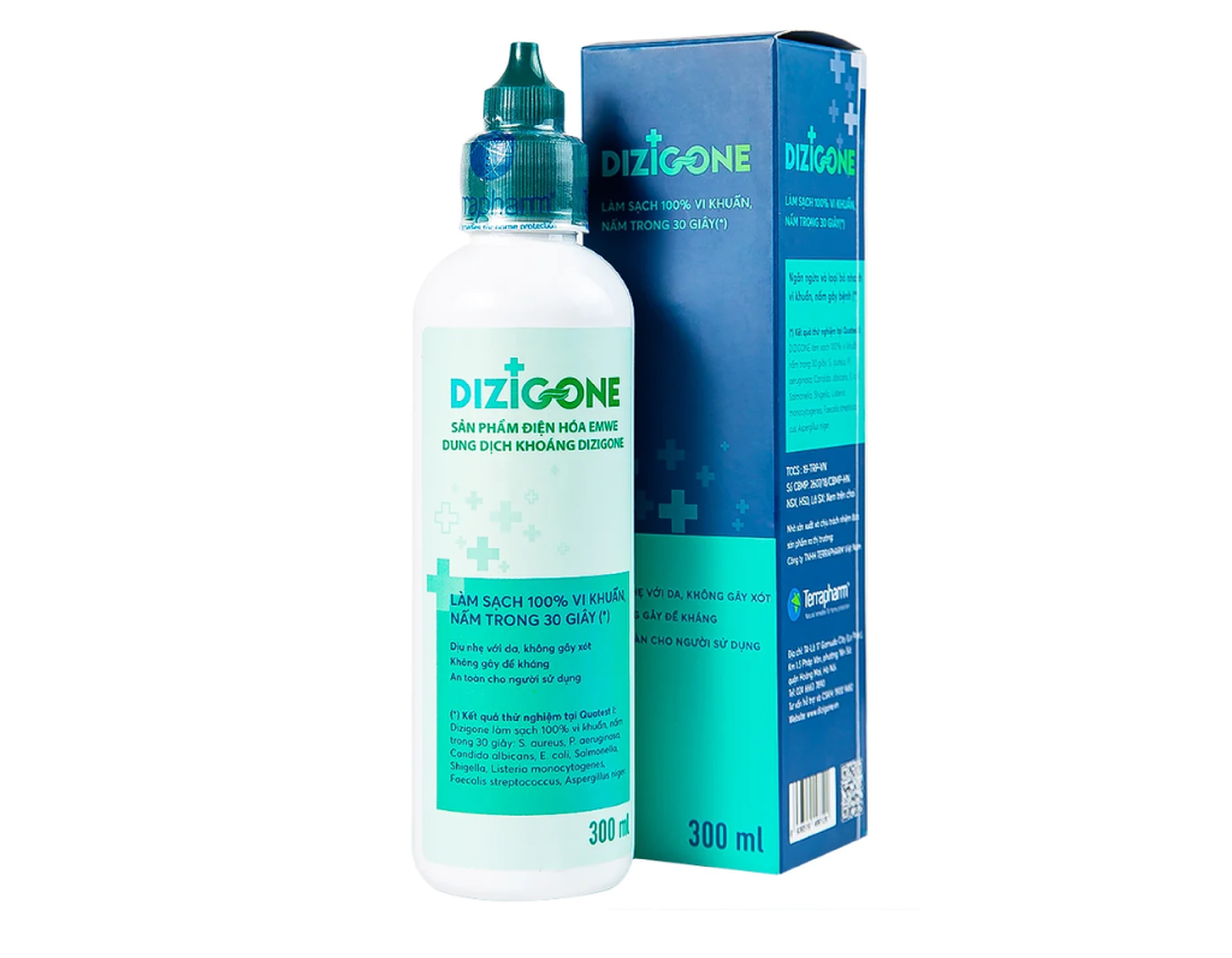 Dung dịch khoáng Dizigone Terrapharm làm sạch vi khuẩn trong 30 giây, vệ sinh răng miệng, khử mùi (300ml)