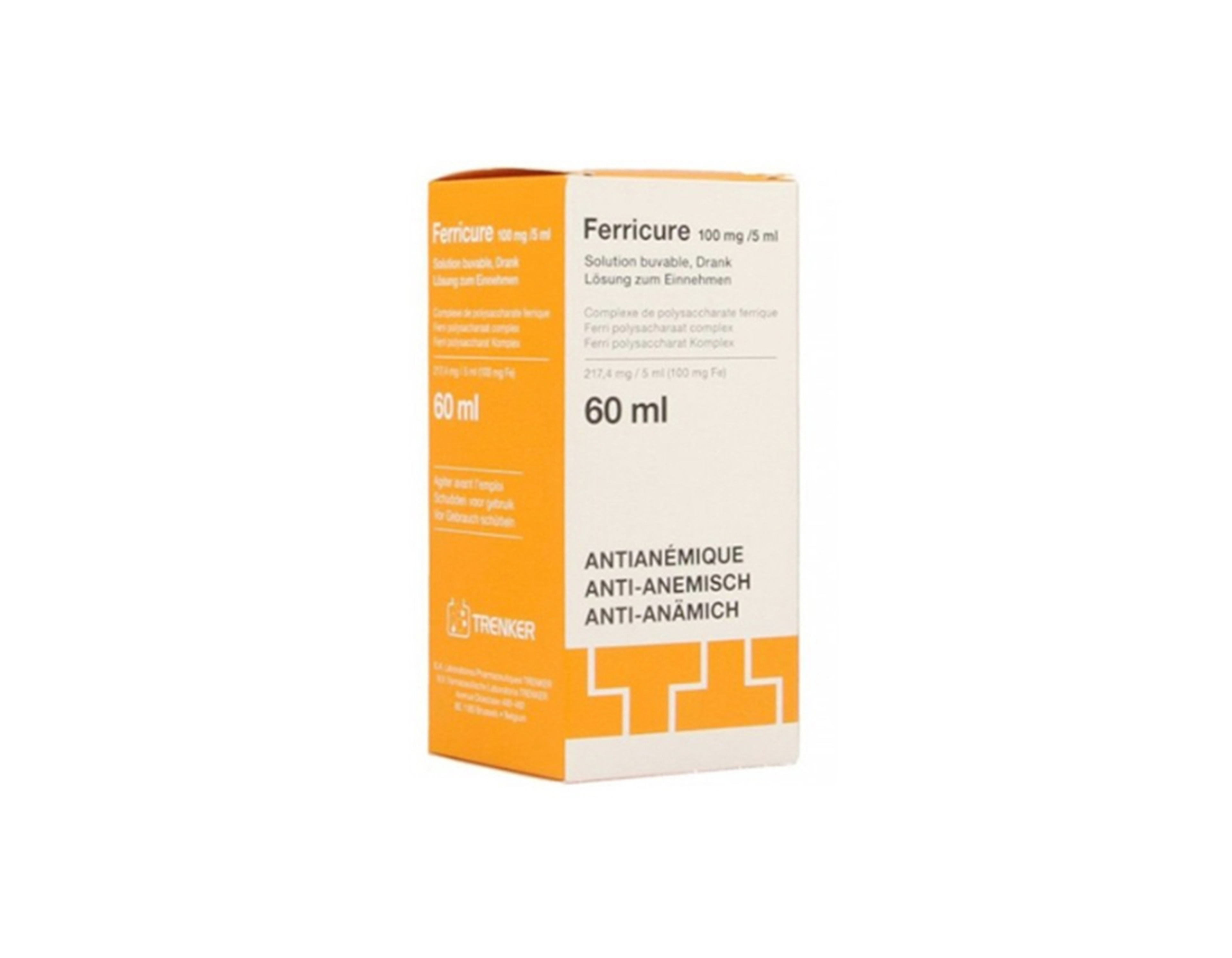 Thuốc Ferricure Sol 100mg/5ml điều trị thiếu sắt, thiếu máu do thiếu sắt (lọ 60ml)