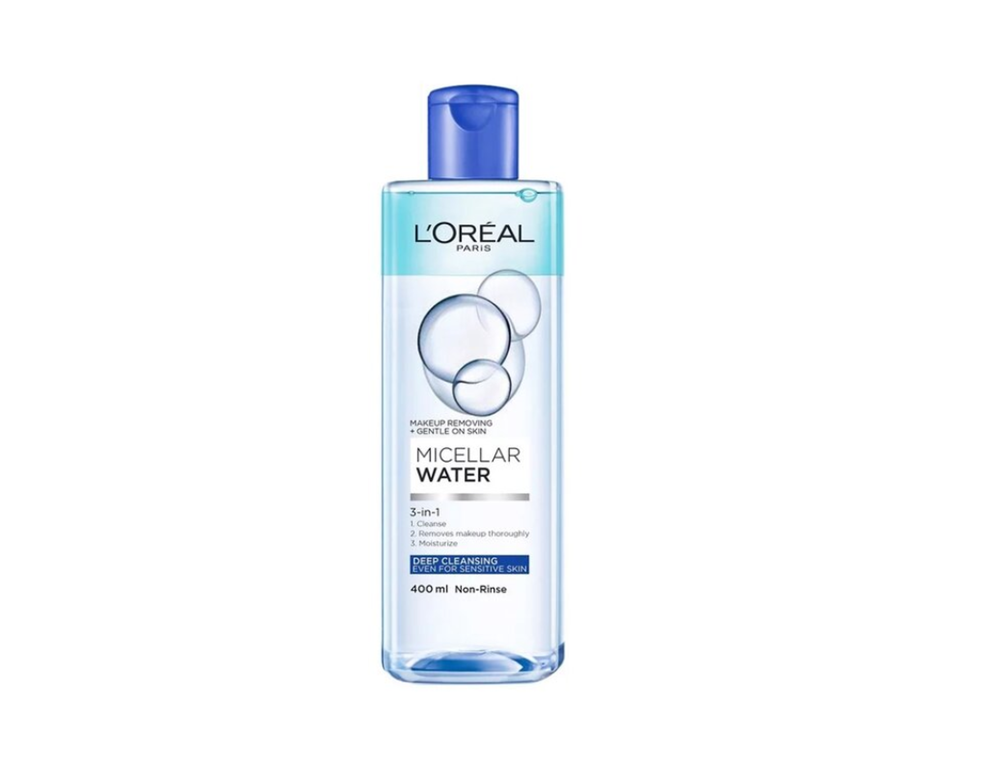 Nước Tẩy Trang L'Oreal Micellar Water 3-in-1 Deep Cleansing Làm Sạch Bụi Bẩn Và Lớp Trang Điểm (Chai 400ml)