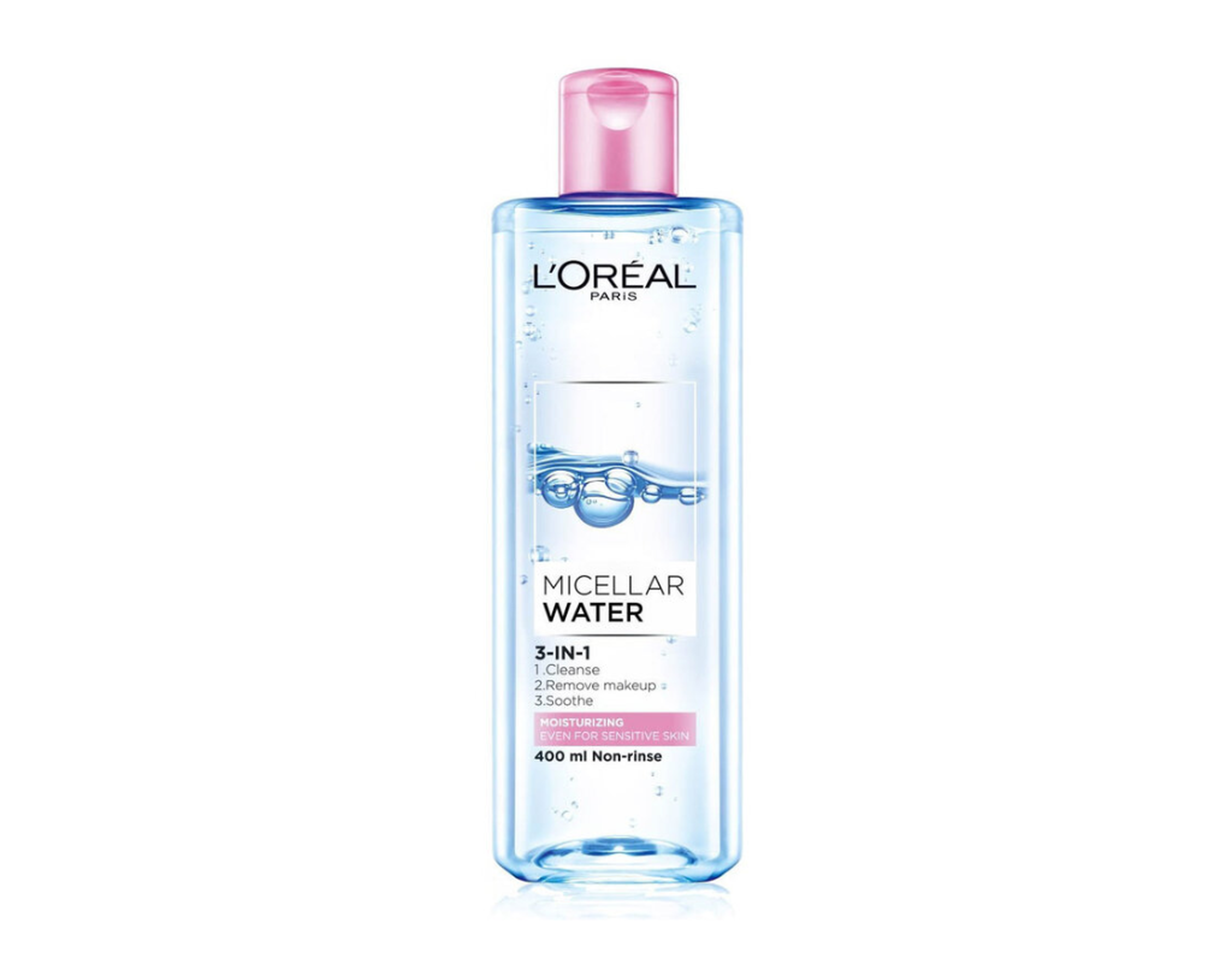 Nước tẩy trang L'Oréal Micellar Water 3-in-1 Moisturizing Làm Sạch Bụi Bẩn Và Lớp Trang Điểm Cho Da Khô (Chai 400ml)