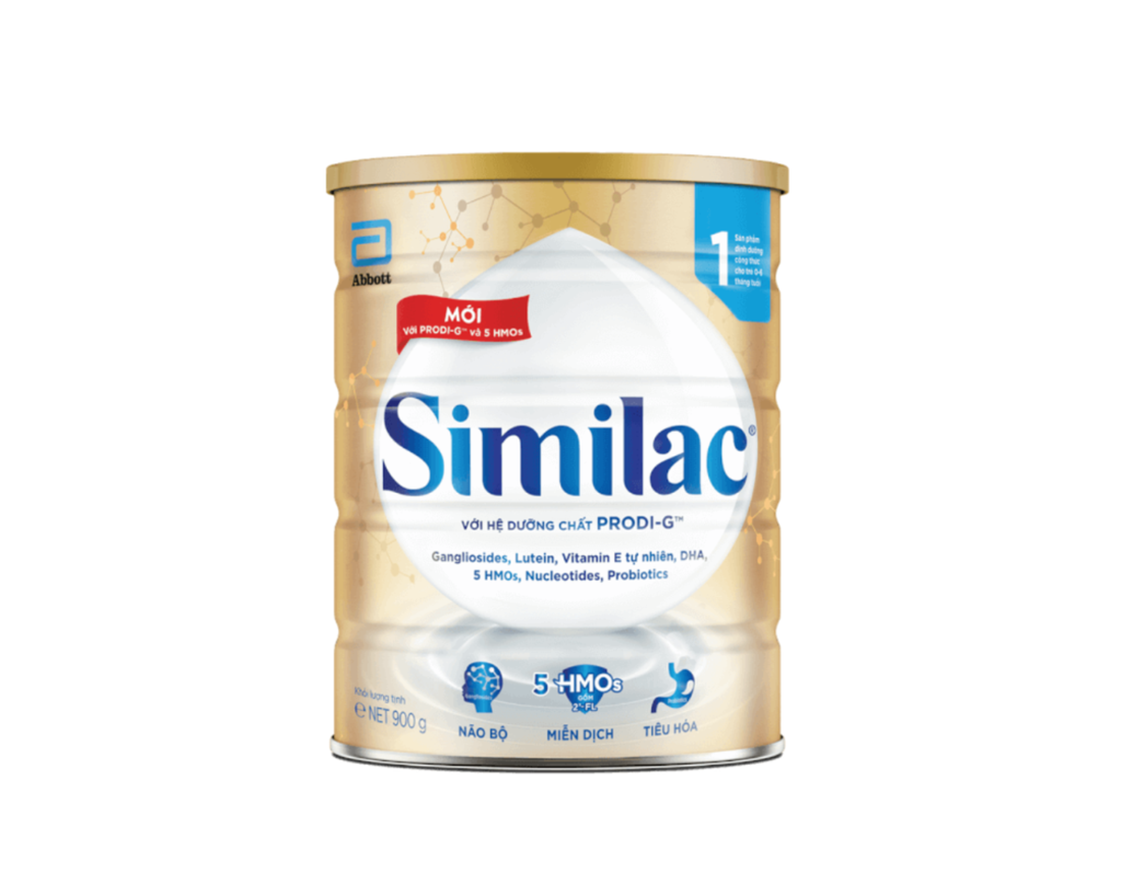 Sữa Similac 1 hỗ trợ phát triển não bộ, tăng cường sức đề kháng và hệ tiêu hóa cho trẻ 0 - 6 tháng tuổi (Lon 900g)