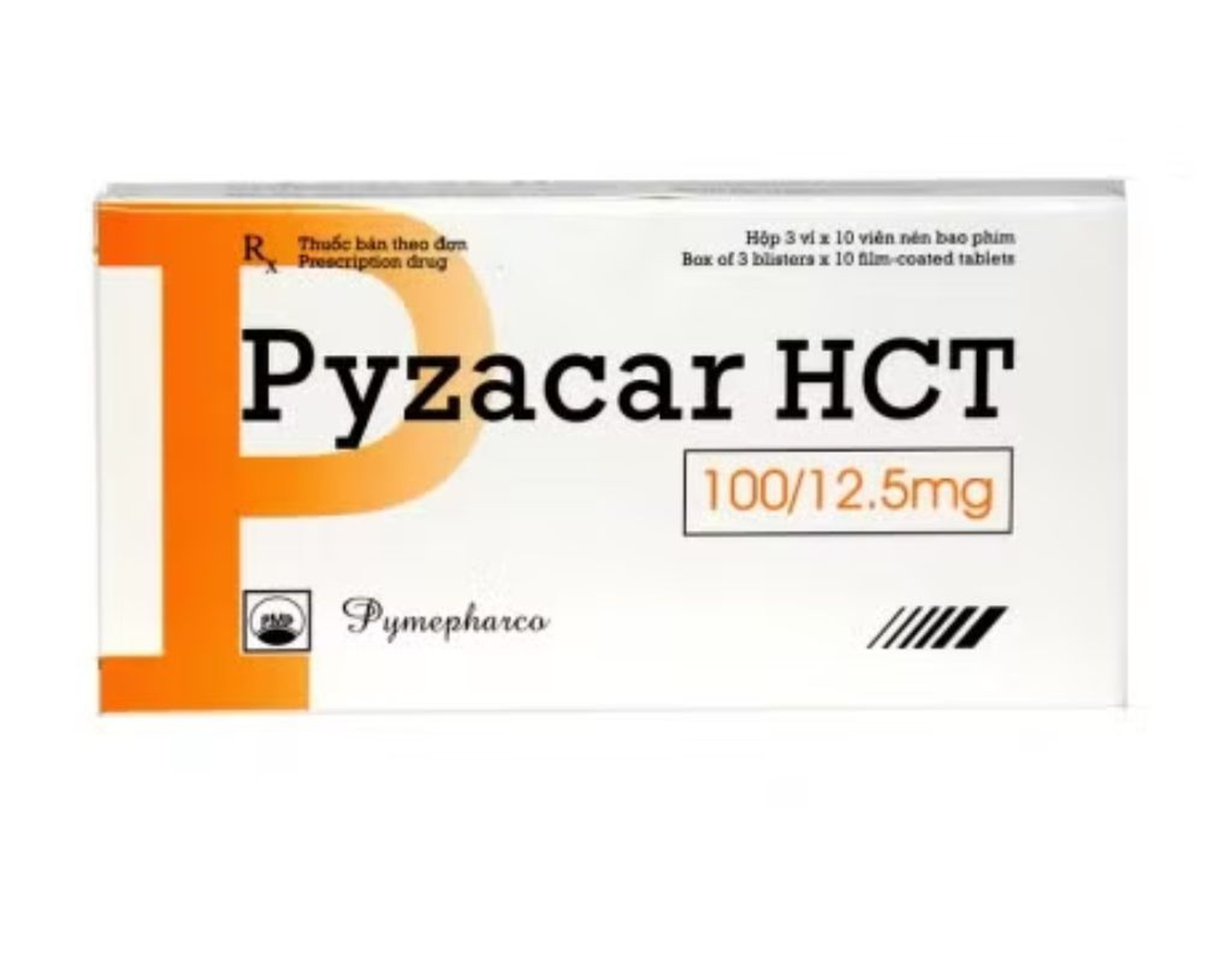 Thuốc Pyzacar HCT 100mg/12.5mg điều trị tăng huyết áp (3 vỉ * 10 viên)