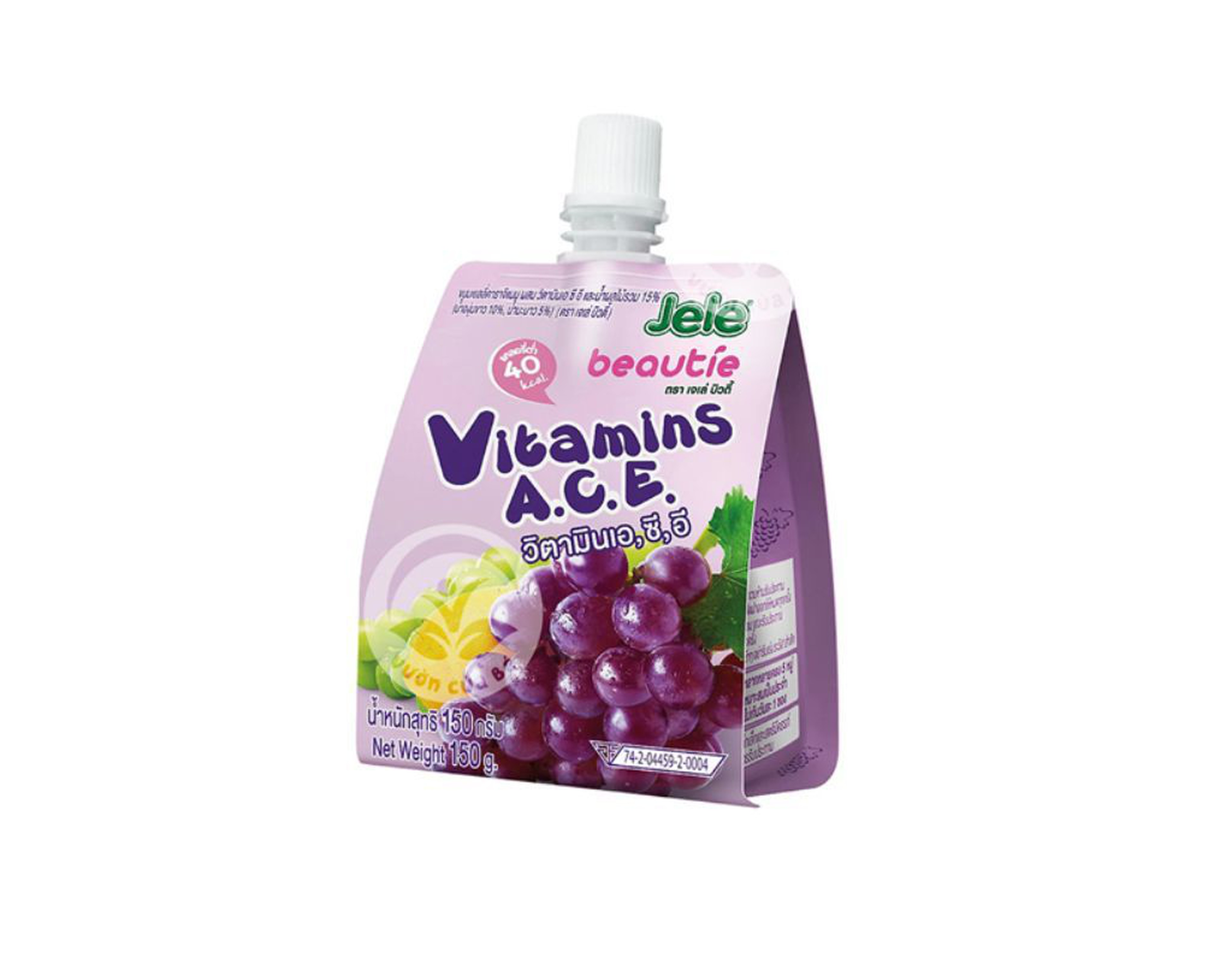 Nước Ép Trái Cây Thạch Vitamin A.C.E Jele (Tím) bổ sung các vitamin, tăng cường hệ miễn dịch (Gói 150g)150g