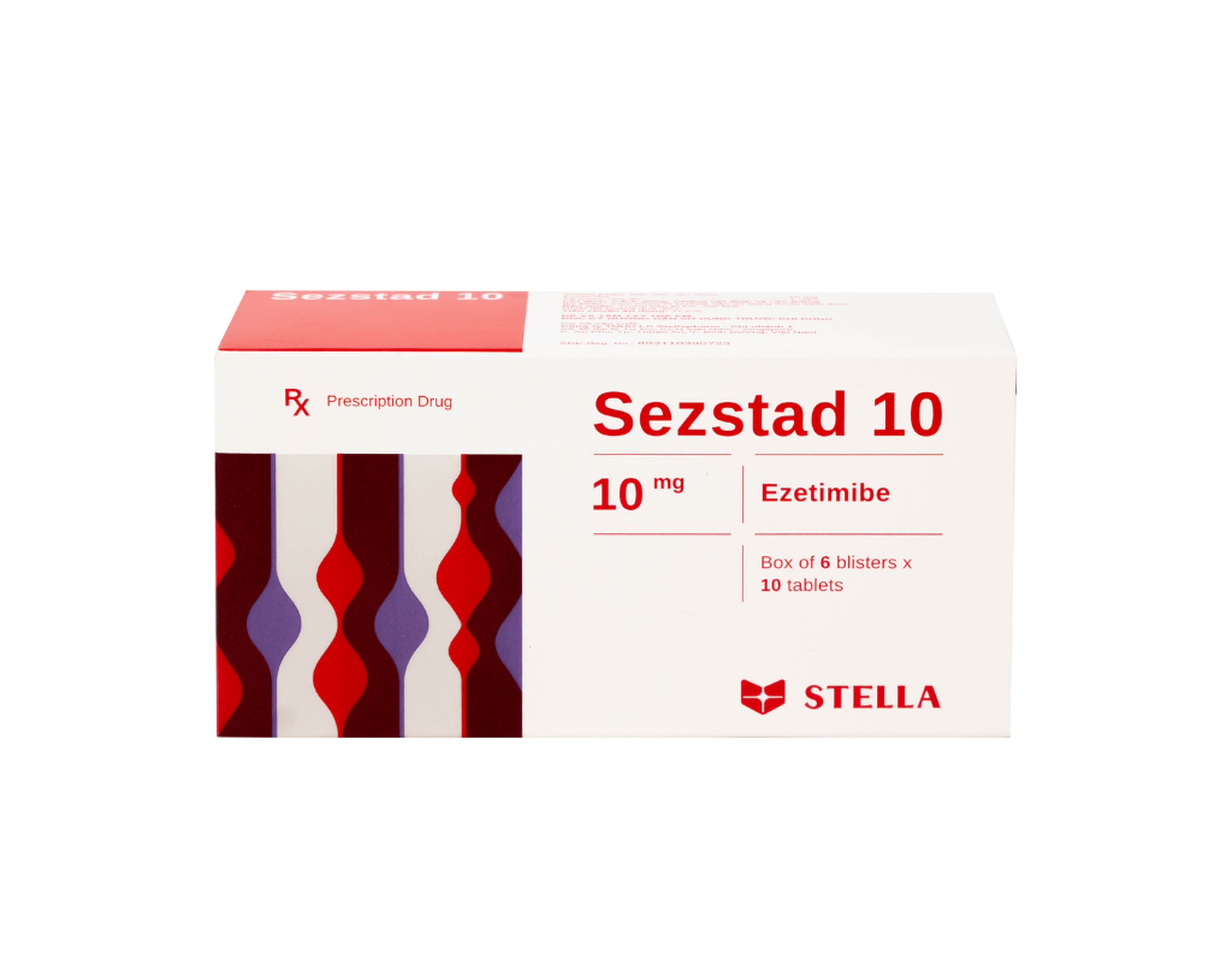 Thuốc Sezstad 10mg Stella điều trị tăng cholesterol máu nguyên phát (Hộp 6 vỉ x 10 viên)