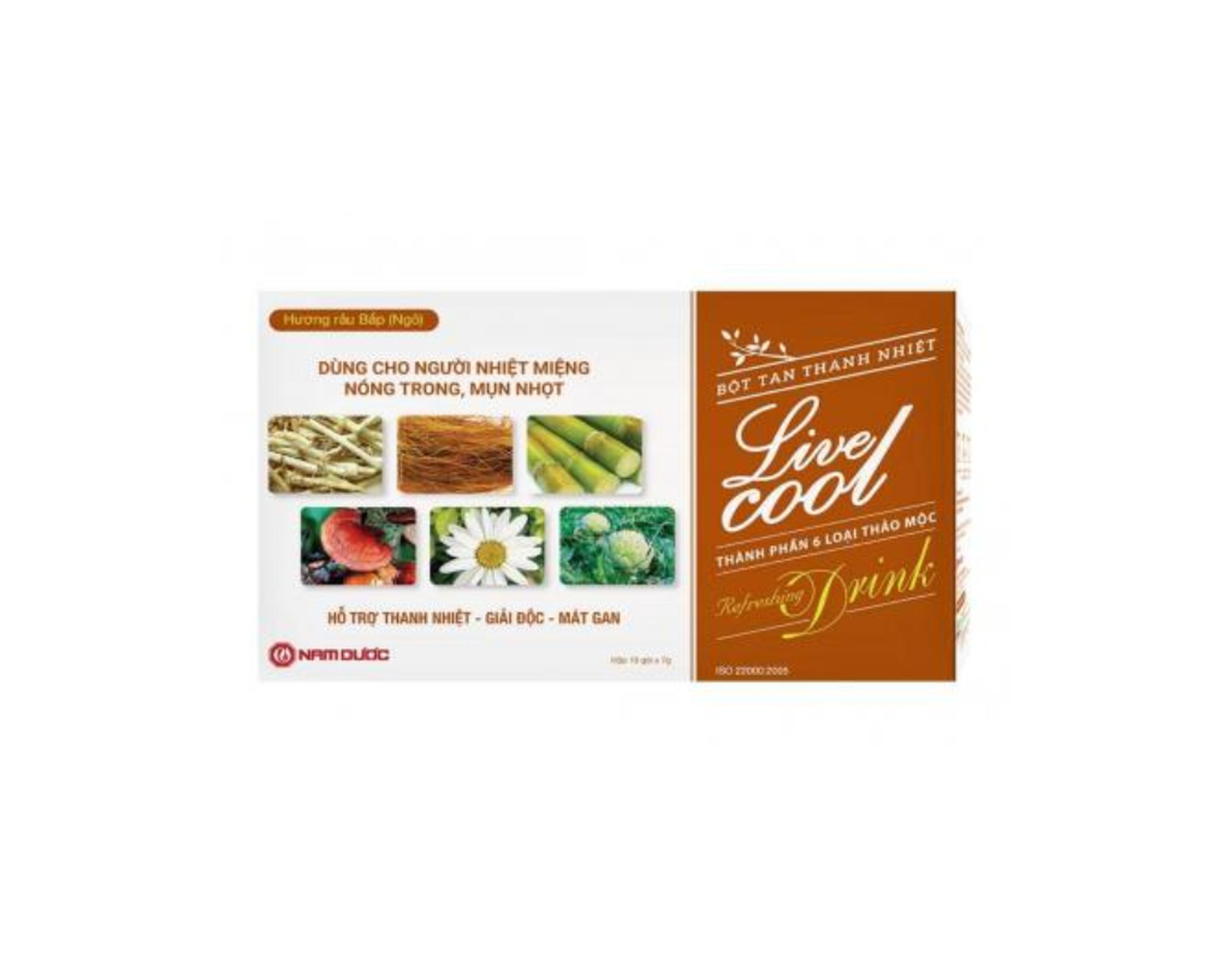Bột tan Thanh Nhiệt Livecool Nam Dược không đường hỗ trợ giải độc, mát gan (Hộp 10 gói x 7g)
