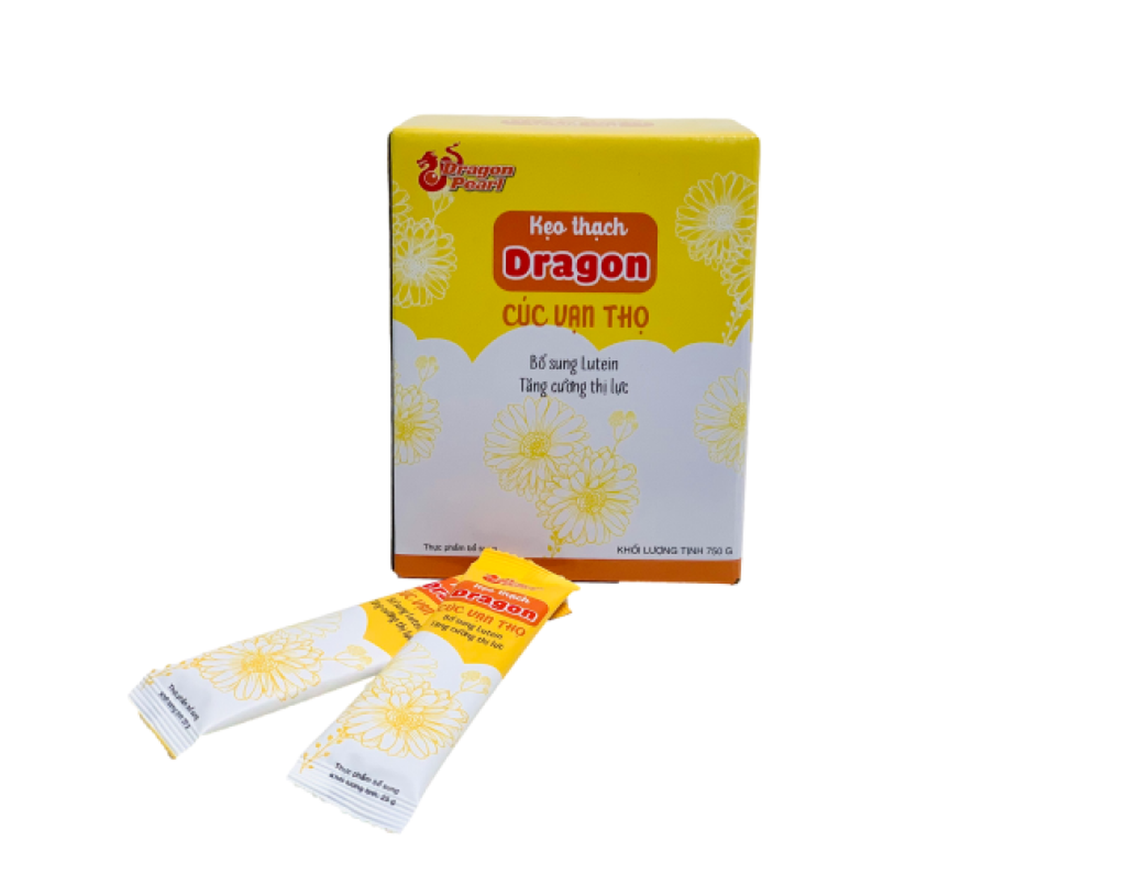 Kẹo thạch Dragon Cúc Vạn Thọ tăng cường sức khỏe mắt (Hộp 30 gói)