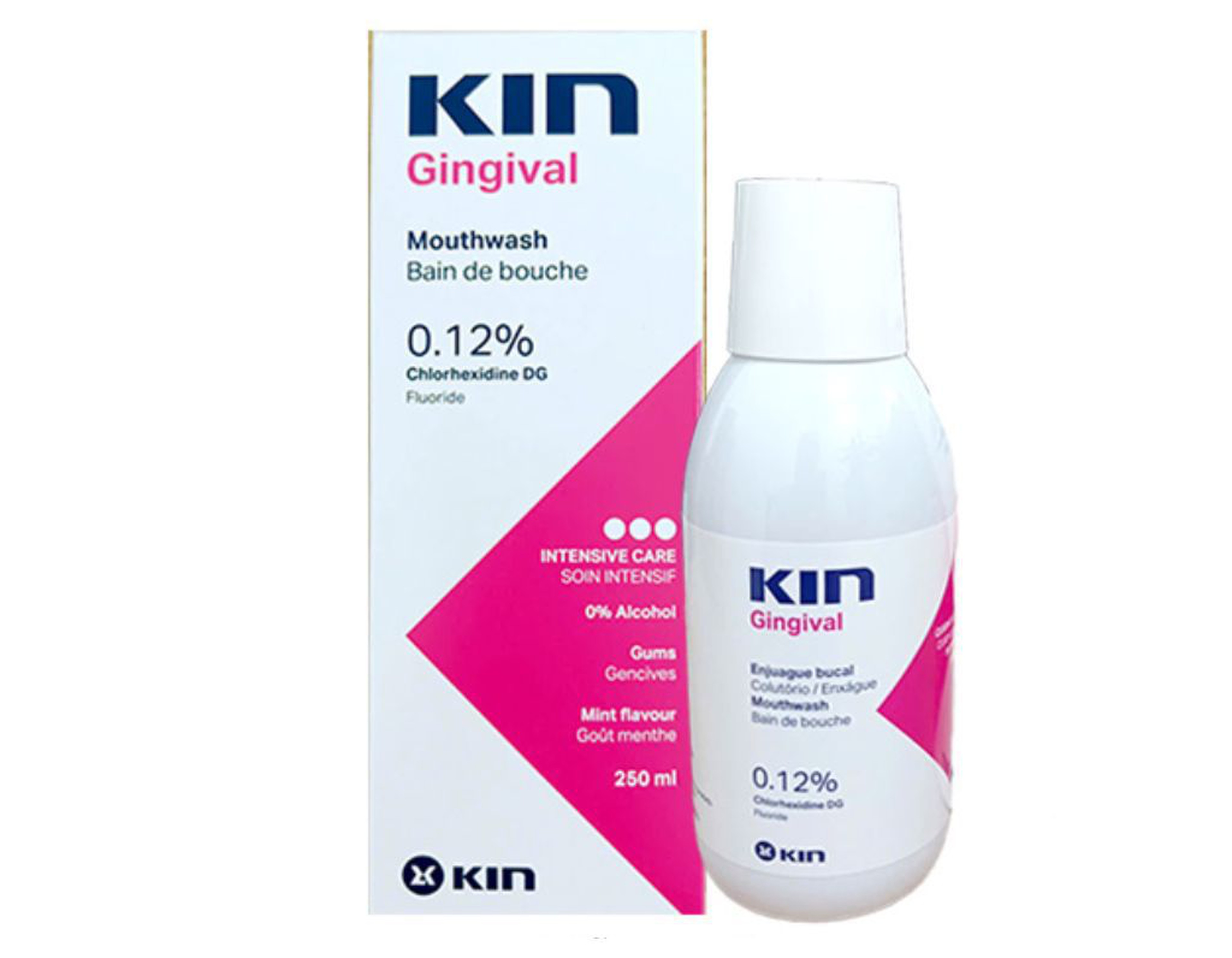 Dung dịch súc miệng Kin Gingival ngăn ngừa mảng bám, viêm nướu, sâu răng (Chai 250ml)