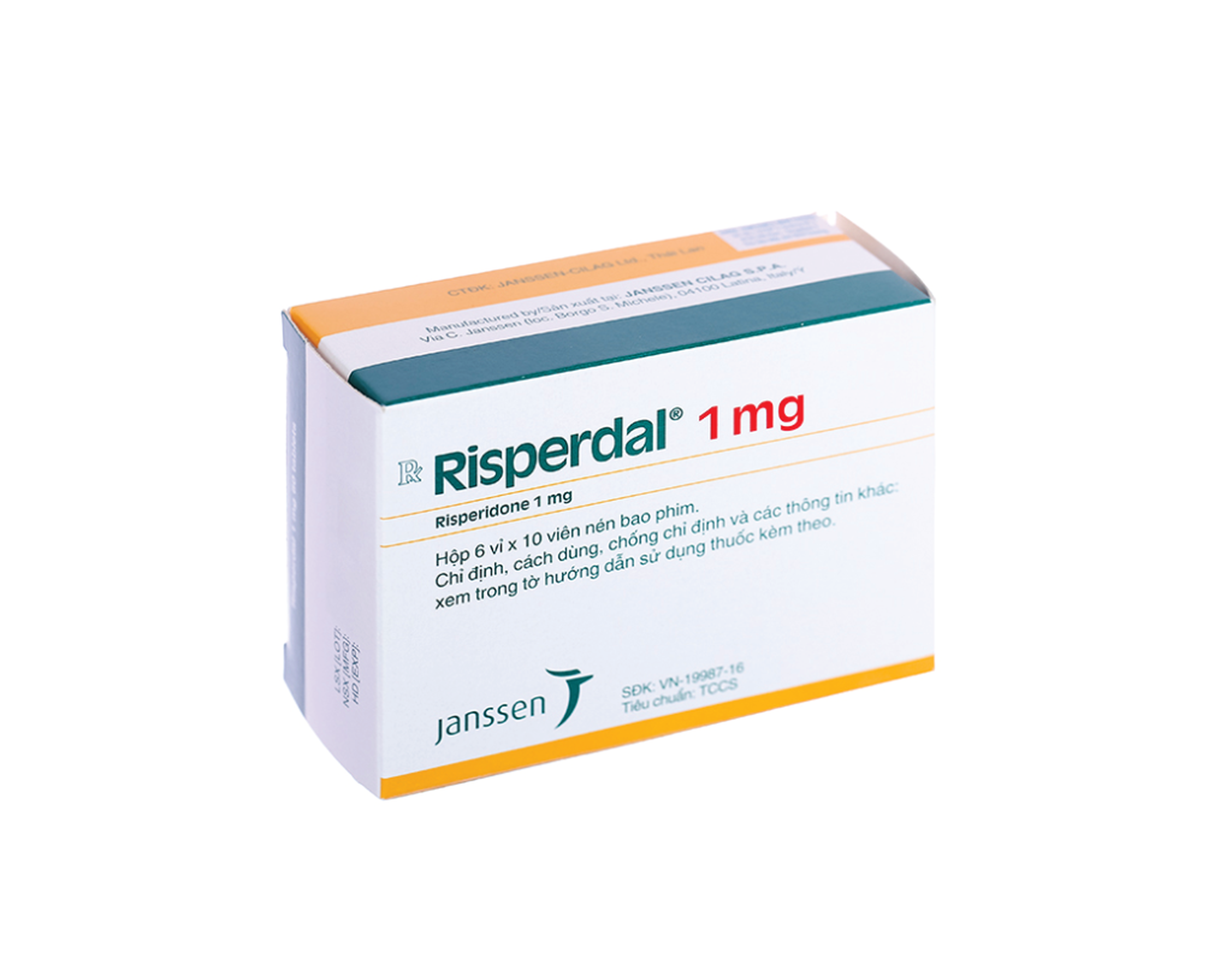 Thuốc Risperdal 1mg điều trị tâm thần phân liệt (Hộp 6 vỉ x 10 viên)