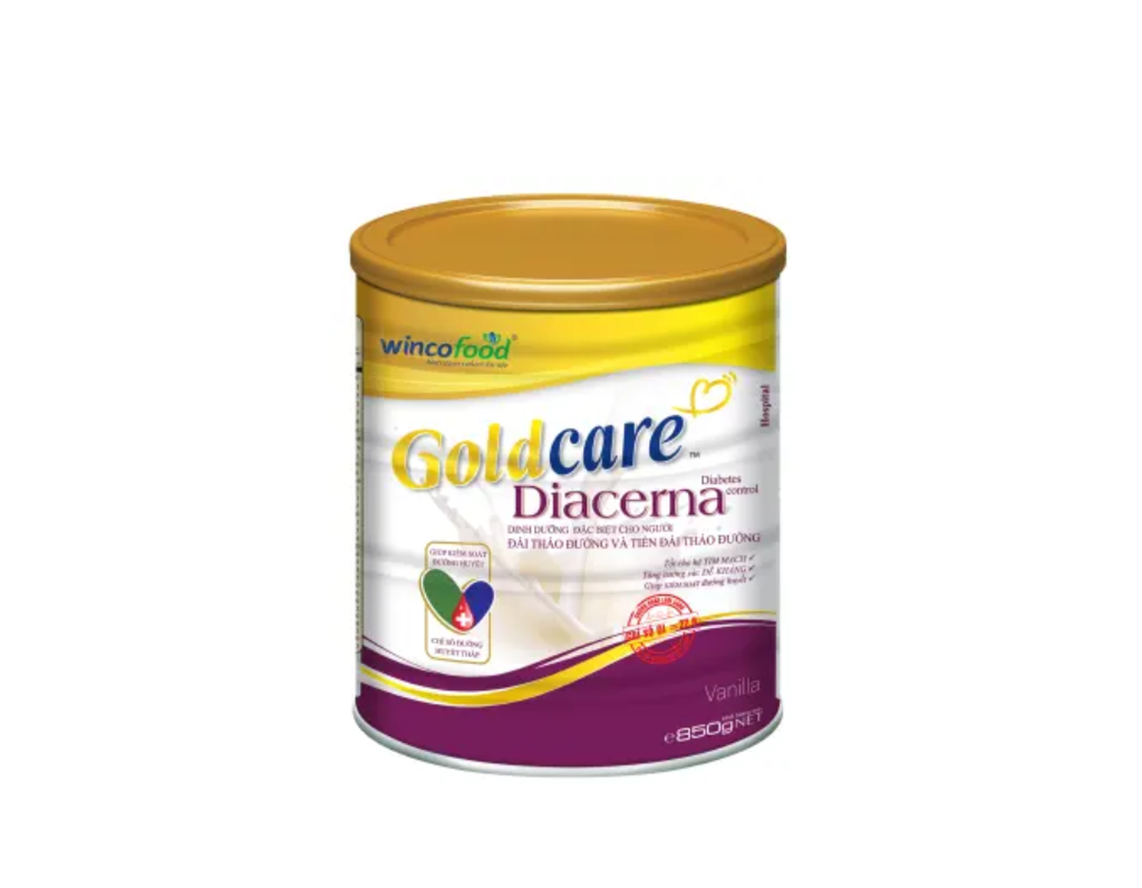 Sữa Goldcare Diacerna cung cấp dưỡng chất đầy đủ và cân đối cho người đái tháo đường (Lon 850g)