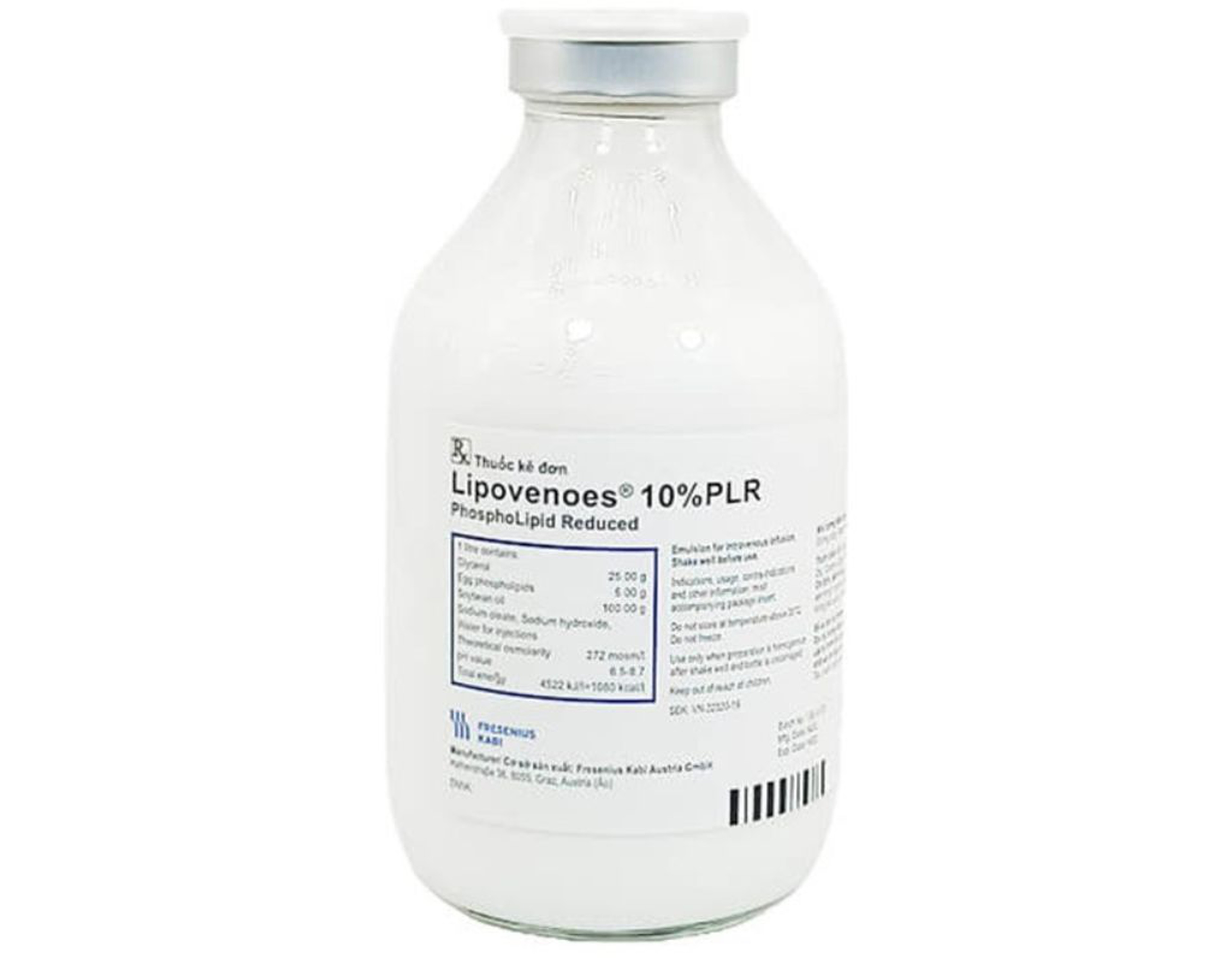 Dịch truyền Lipovenoes 10% PLR Fresenius Kabi cung cấp các axit béo thiết yếu (Chai 250ml)