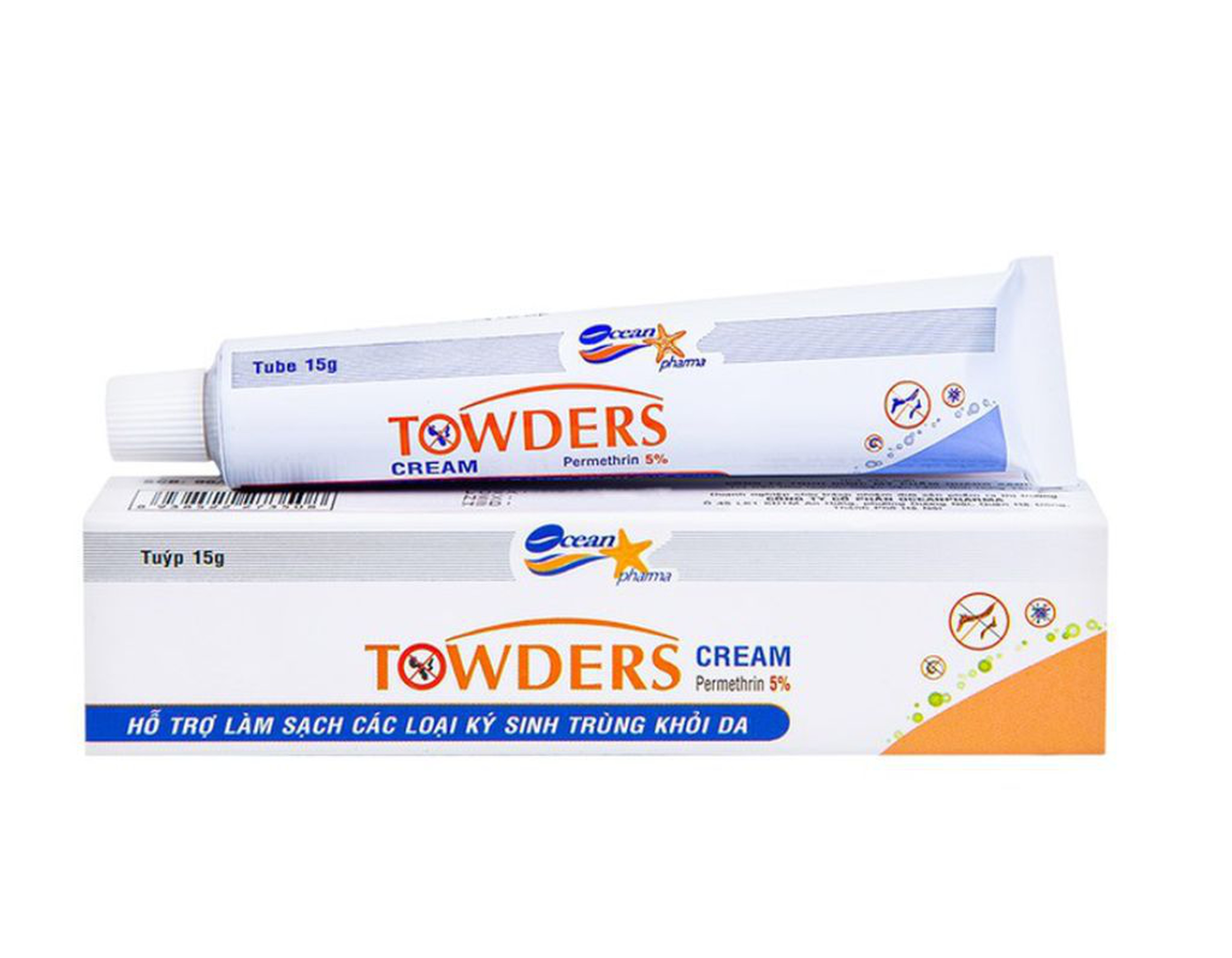 Kem Towders Cream hỗ trợ phòng ngừa muỗi, ghẻ, chấy và giữ ẩm, mềm mịn da (Hộp 1 tuýp 15g)