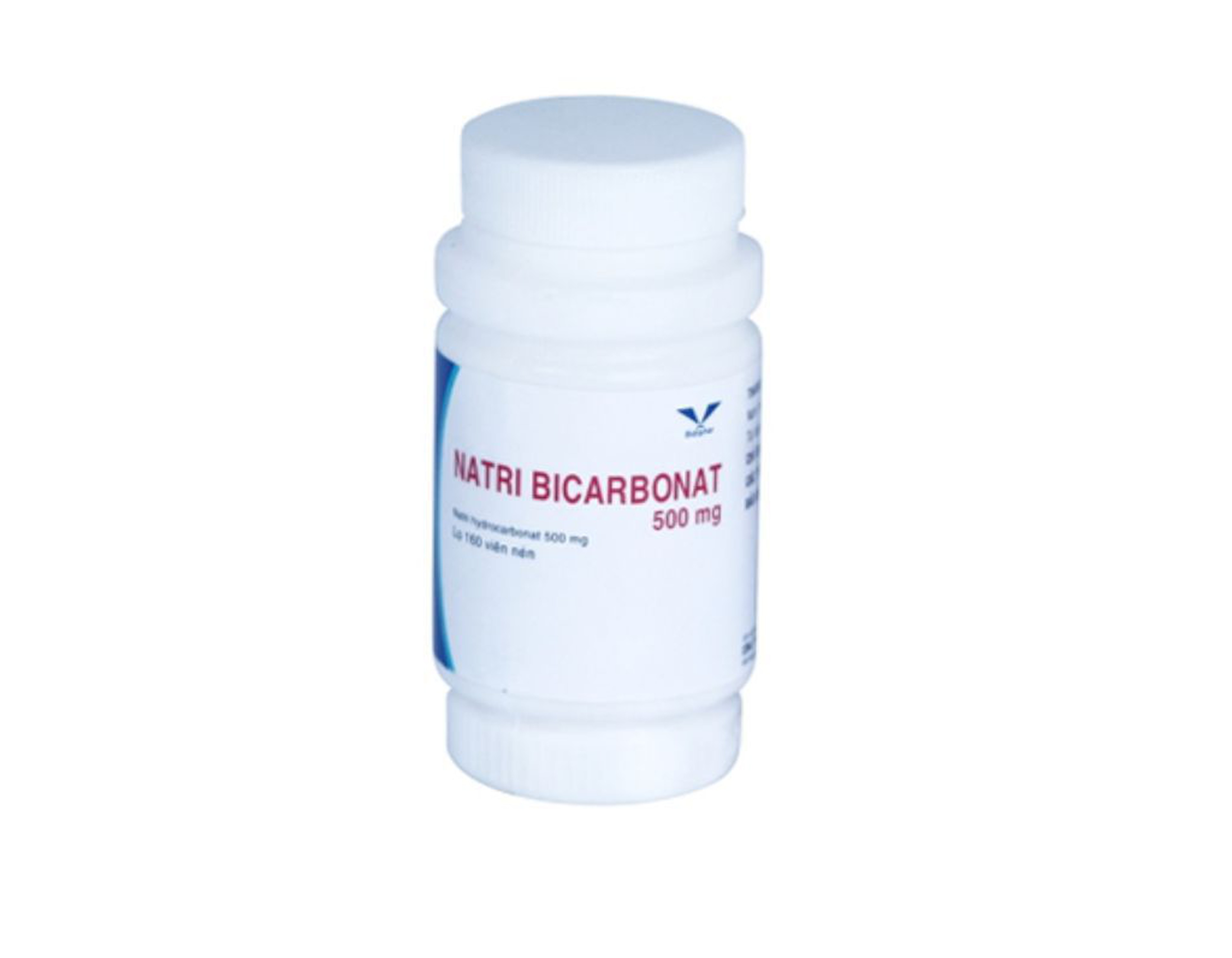 Thuốc Natri Bicarbonat Tab 500mg Bidiphar trị nhiễm toan chuyển hóa, kiềm hóa nước tiểu (Lọ 160 viên)