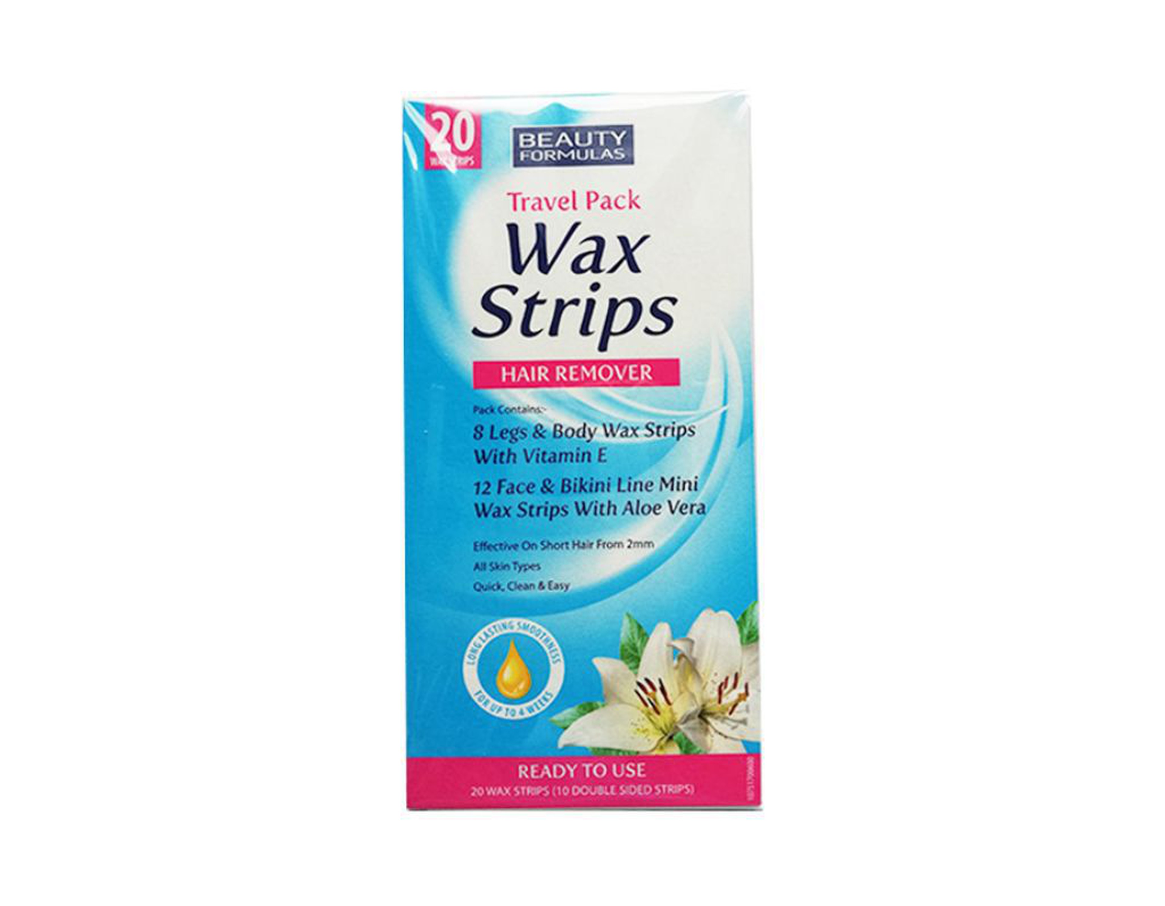 Miếng dán Beauty Formulas Wax Strips travel tẩy lông (hộp 20 miếng)