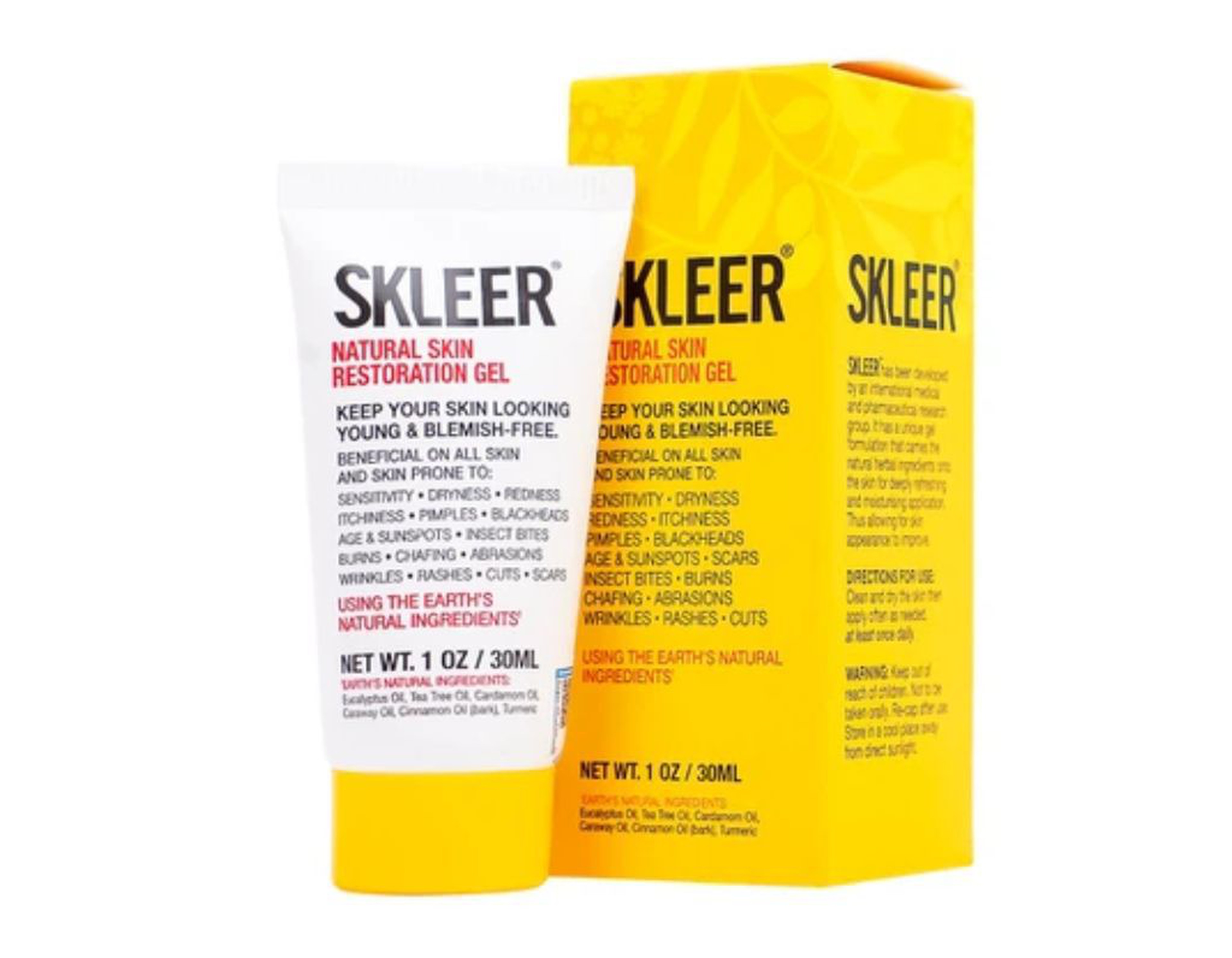 Gel Skleer Natural Skin Restoration giảm viêm, dưỡng ẩm và phục hồi da (Tuýp 30ml)