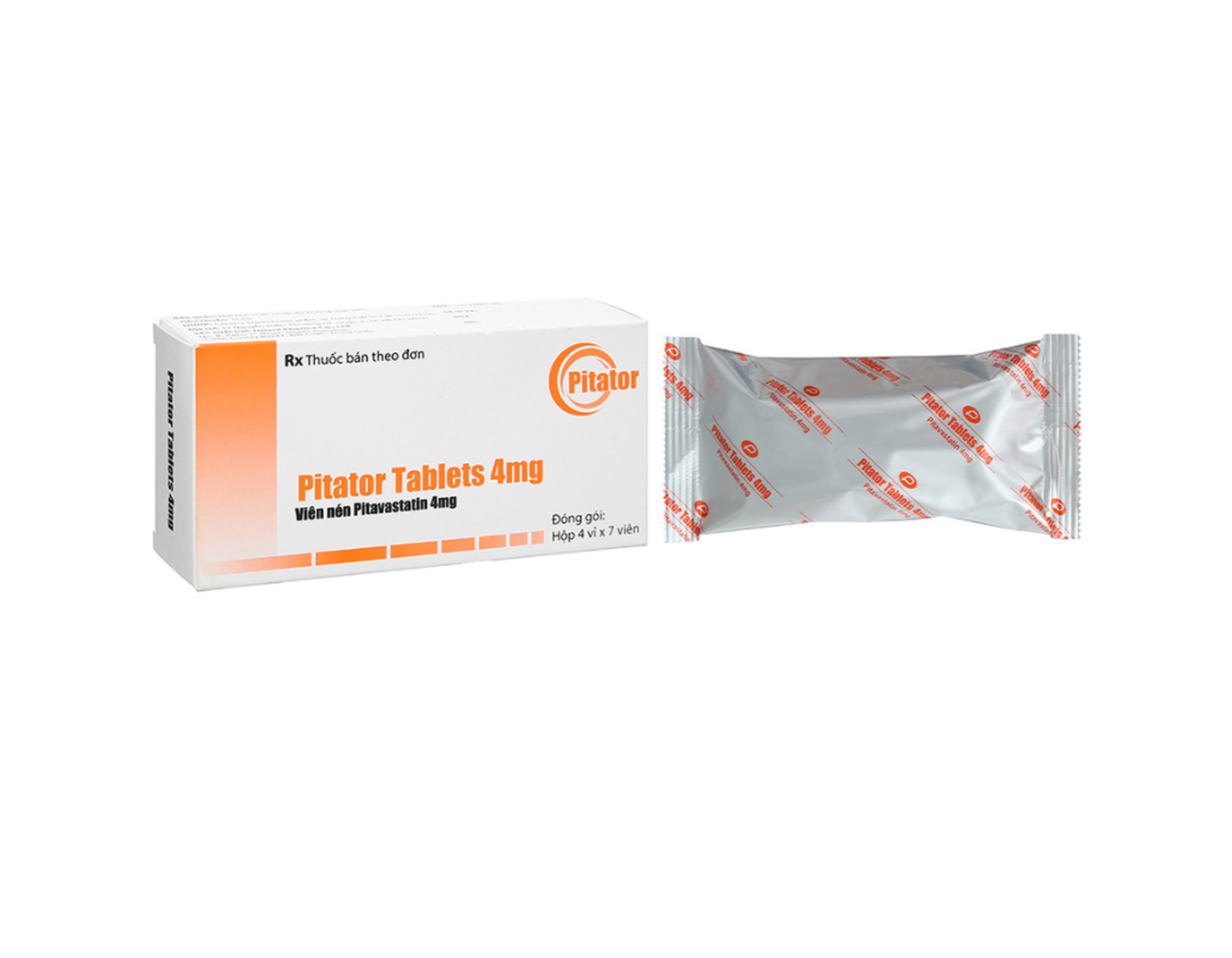Thuốc Pitator Tablets 4mg điều trị rối loạn lipid máu (Hộp 4 vỉ x 7 viên) 