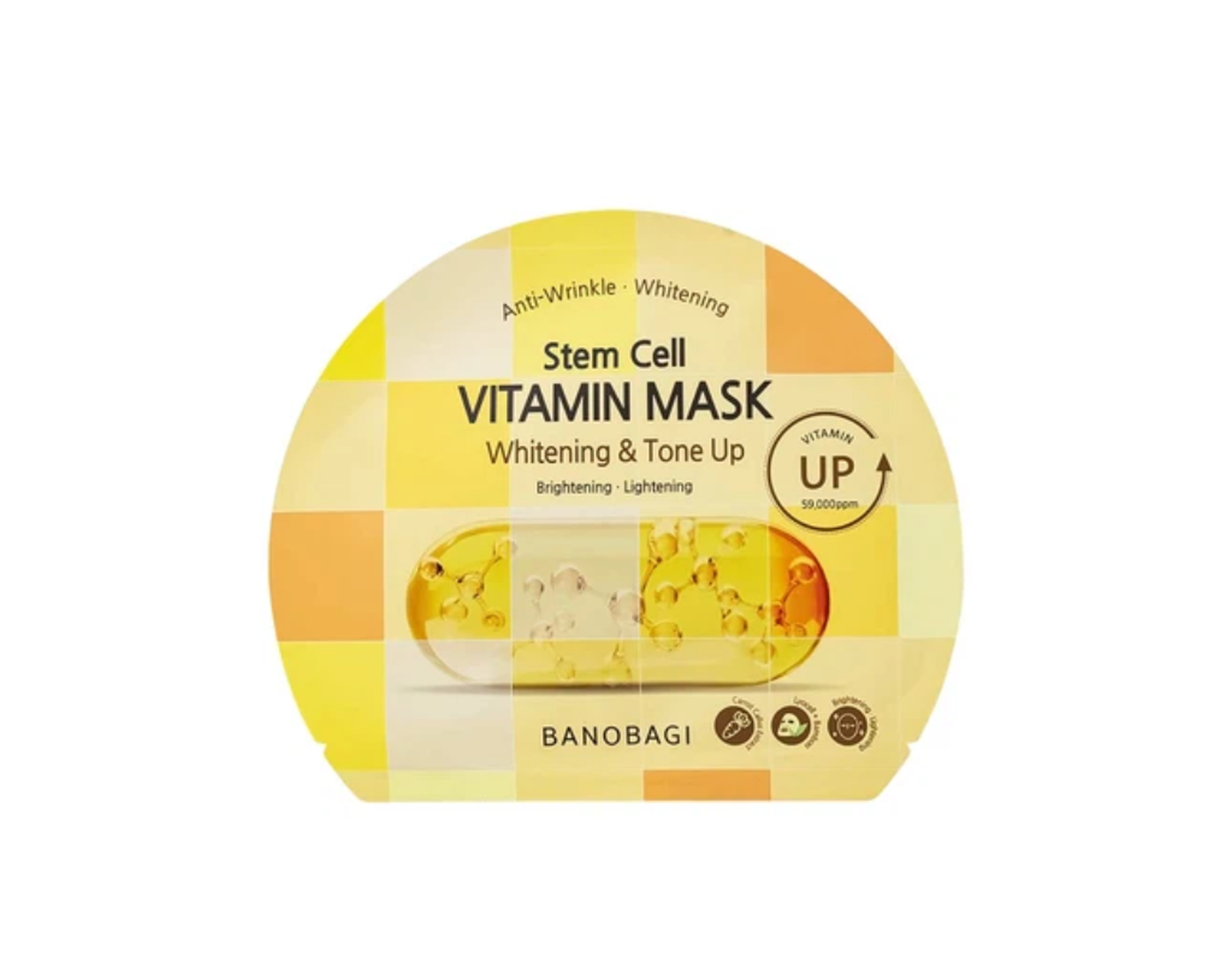 Mặt nạ Banobagi Stem Cell Vitamin Mask Whitening And Tone-up hỗ trợ cấp ẩm, dưỡng sáng da và nâng tông (Gói 30g)