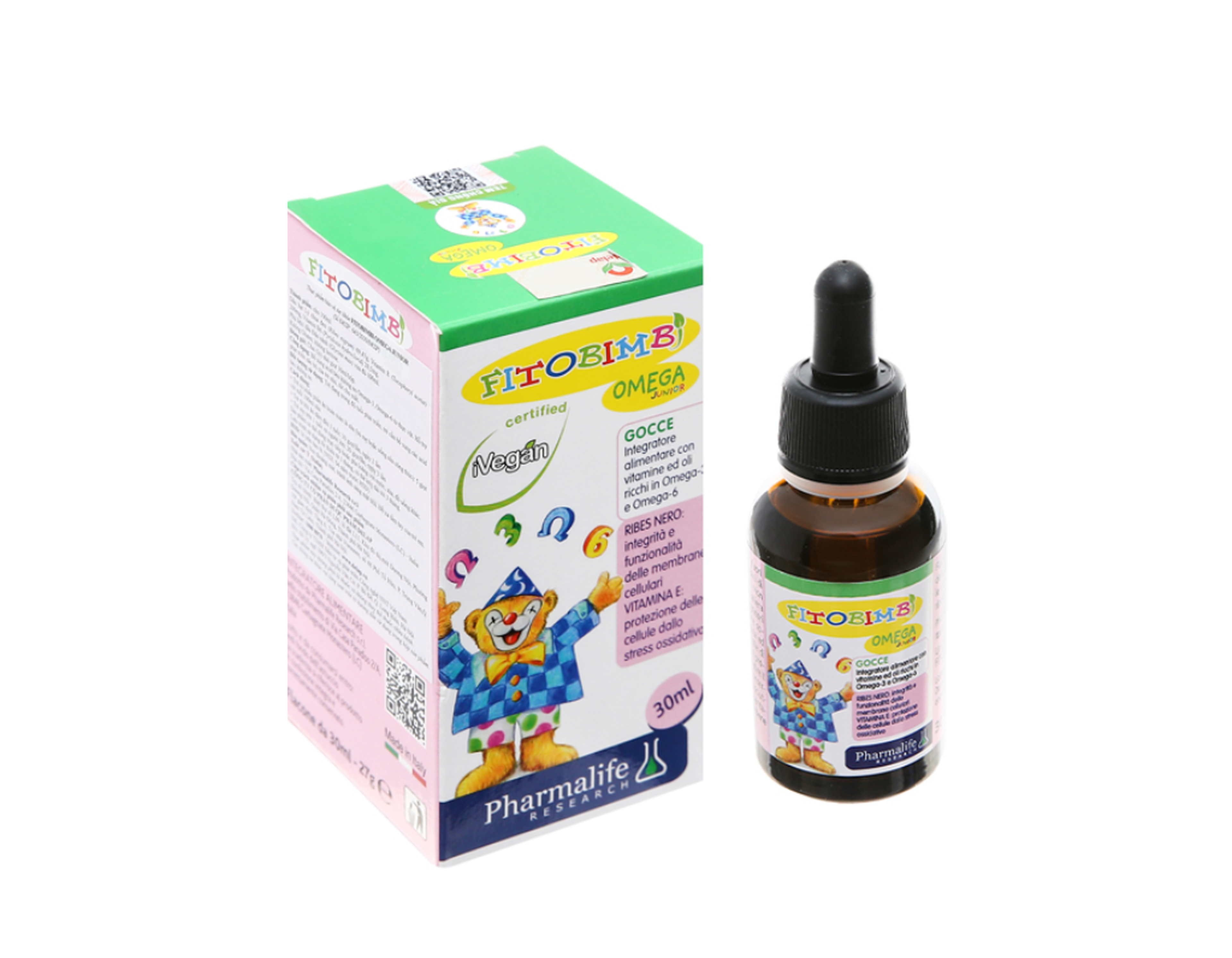 Siro Fitobimbi Omega Junior bổ sung omega-3, omega -6 giúp phát triển não bộ và mắt (Lọ 30ml)