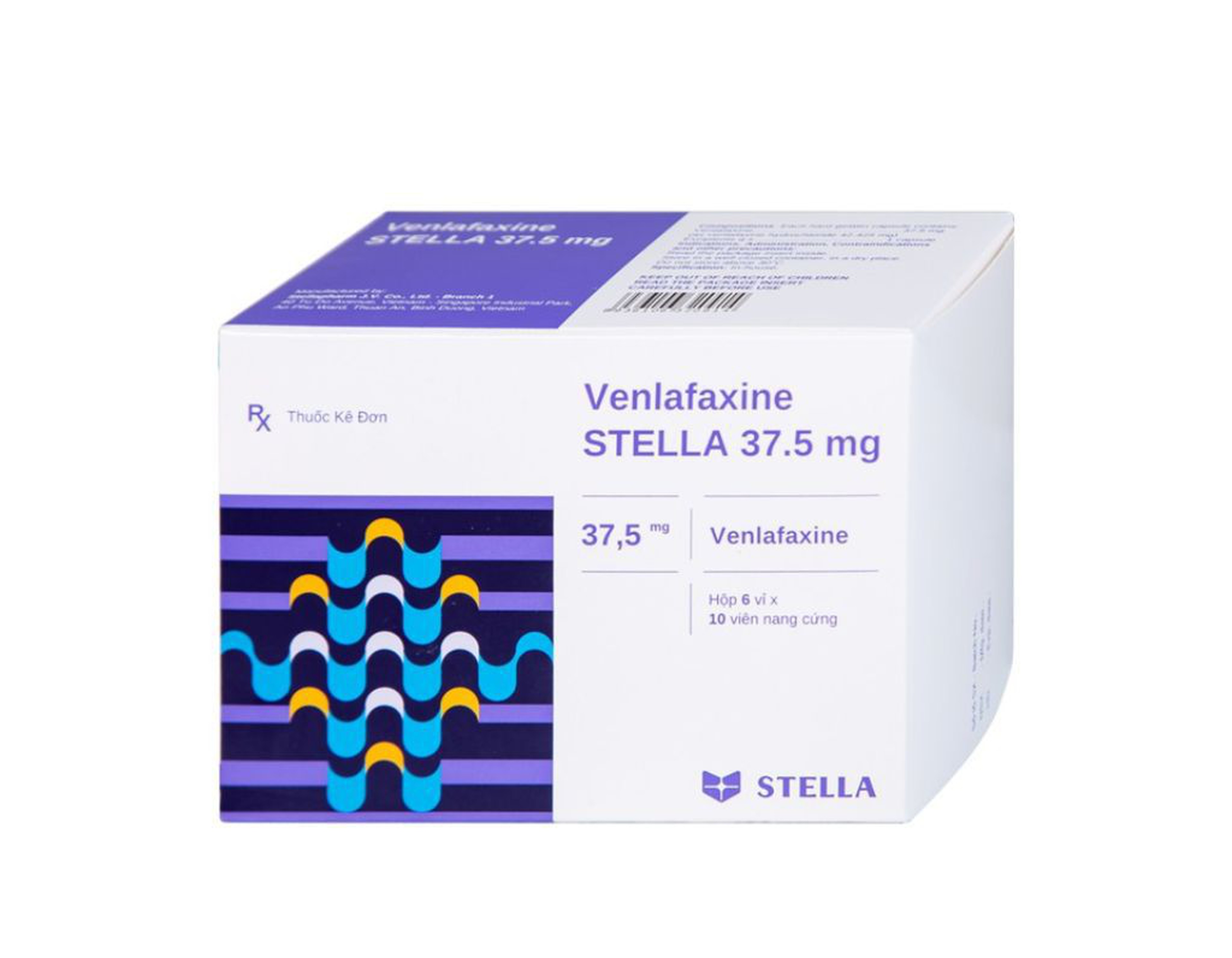 Thuốc Venlafaxine Stella 37.5mg điều trị các cơn trầm cảm nặng (6 vỉ x 10 viên)