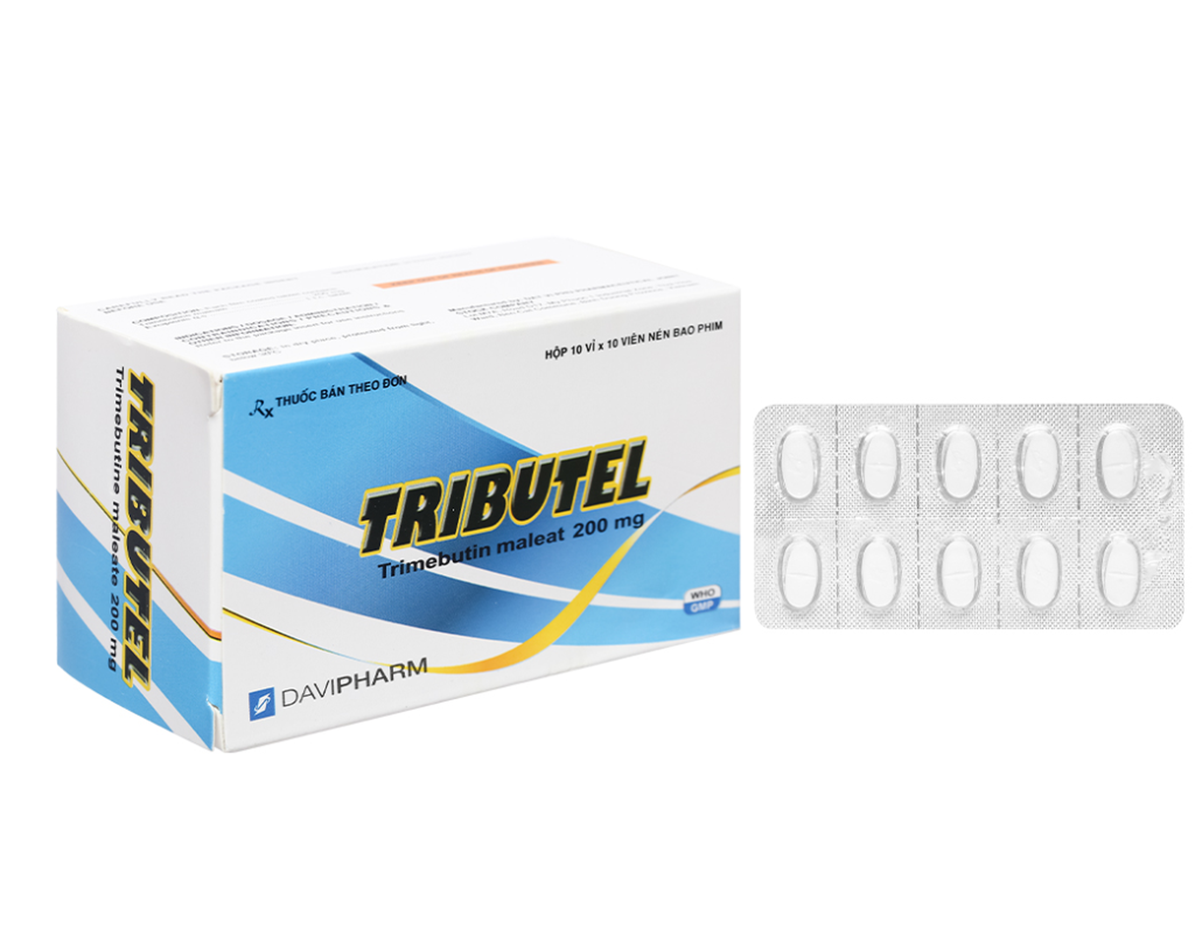 Thuốc Tributel 200mg Tab giảm đau do co thắt tiêu hóa (10 vỉ * 10 viên)