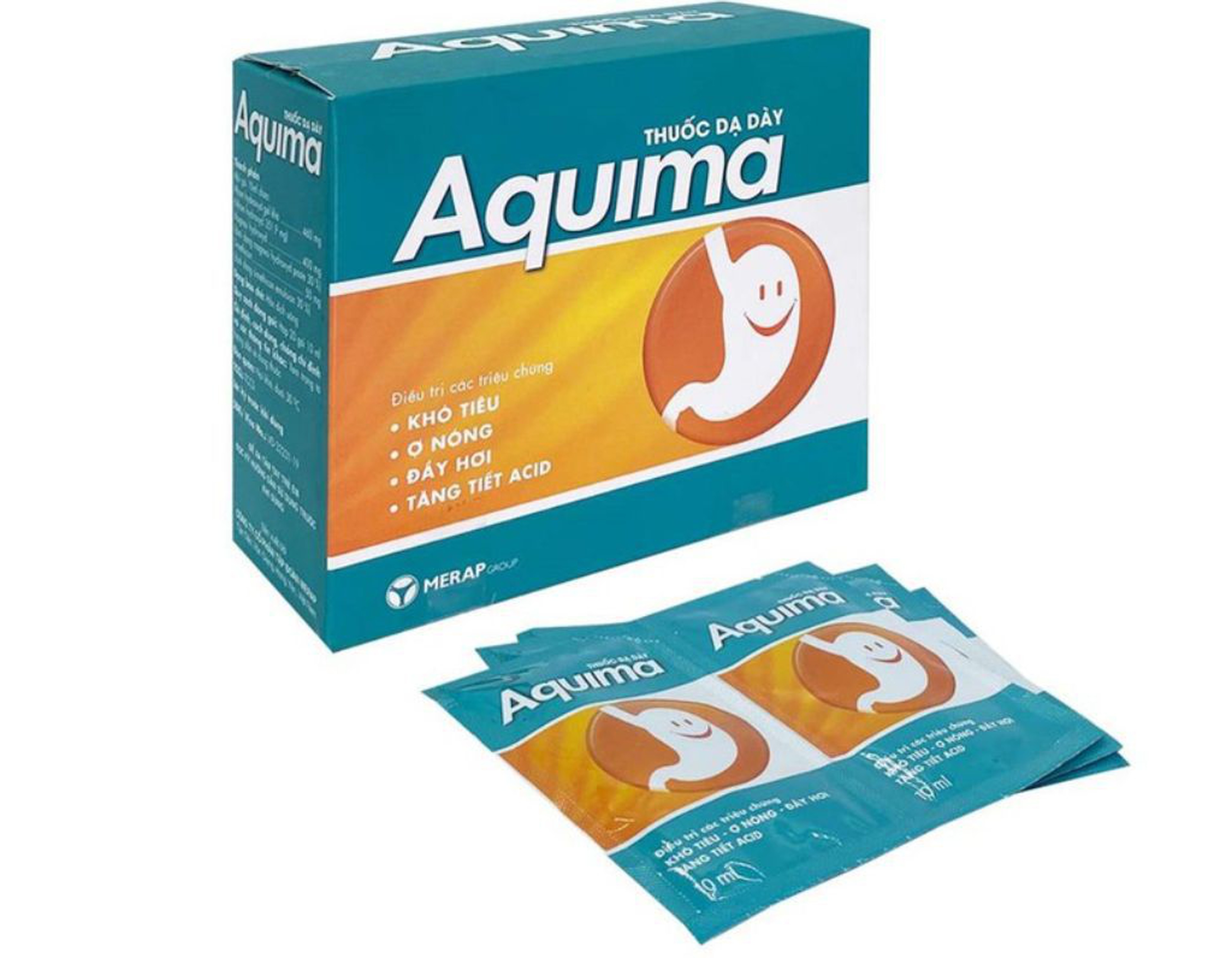 Thuốc Aquima Sus 10ml hỗ trợ điều trị các triệu chứng khó tiêu, ợ nóng, đầy hơi (20 gói * 10ml)   