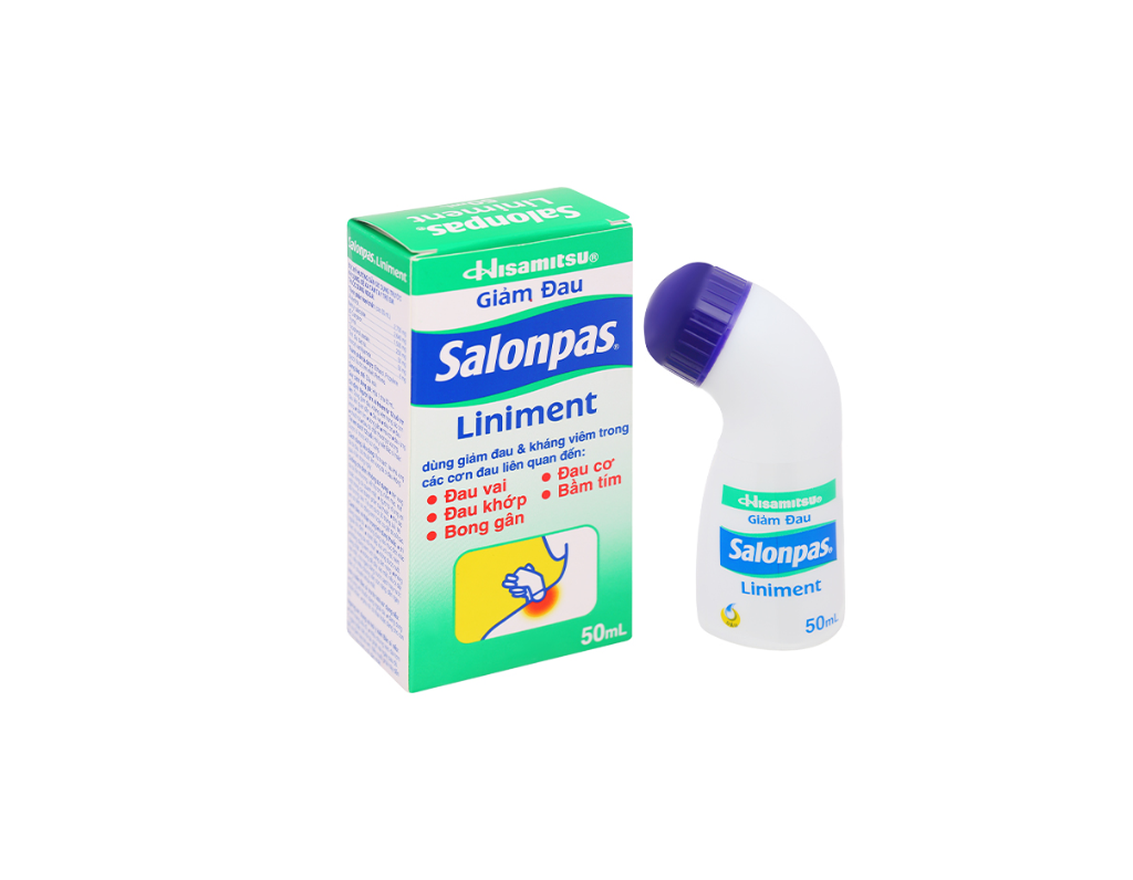 Dầu Salonpas Liniment giảm đau, kháng viêm các cơn đau vai, đau cơ (50ml)