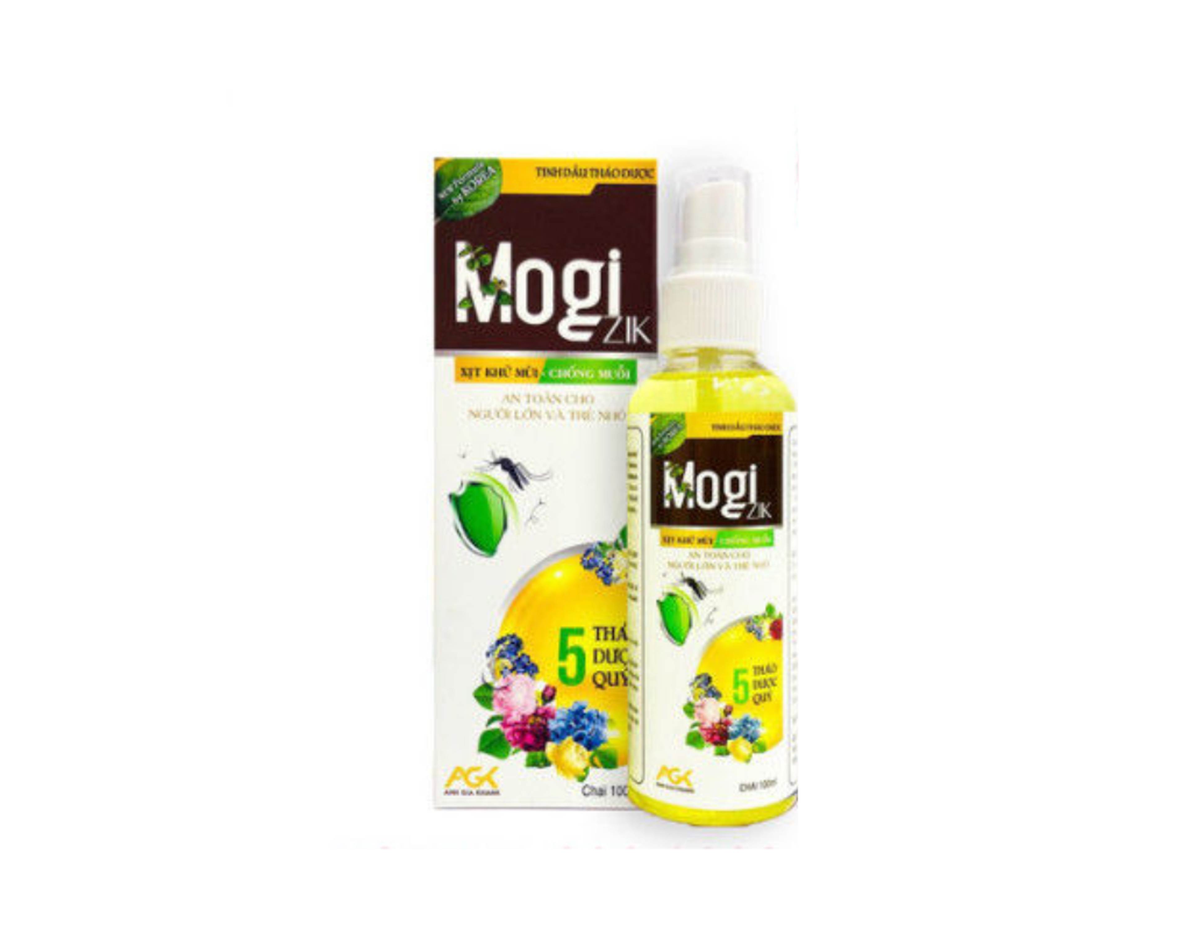 Xịt khử mùi, chống muỗi Mogi Zik ngăn ngừa viêm da, mẩn ngứa, mụn nhọt (Hộp 1 chai 100ml)