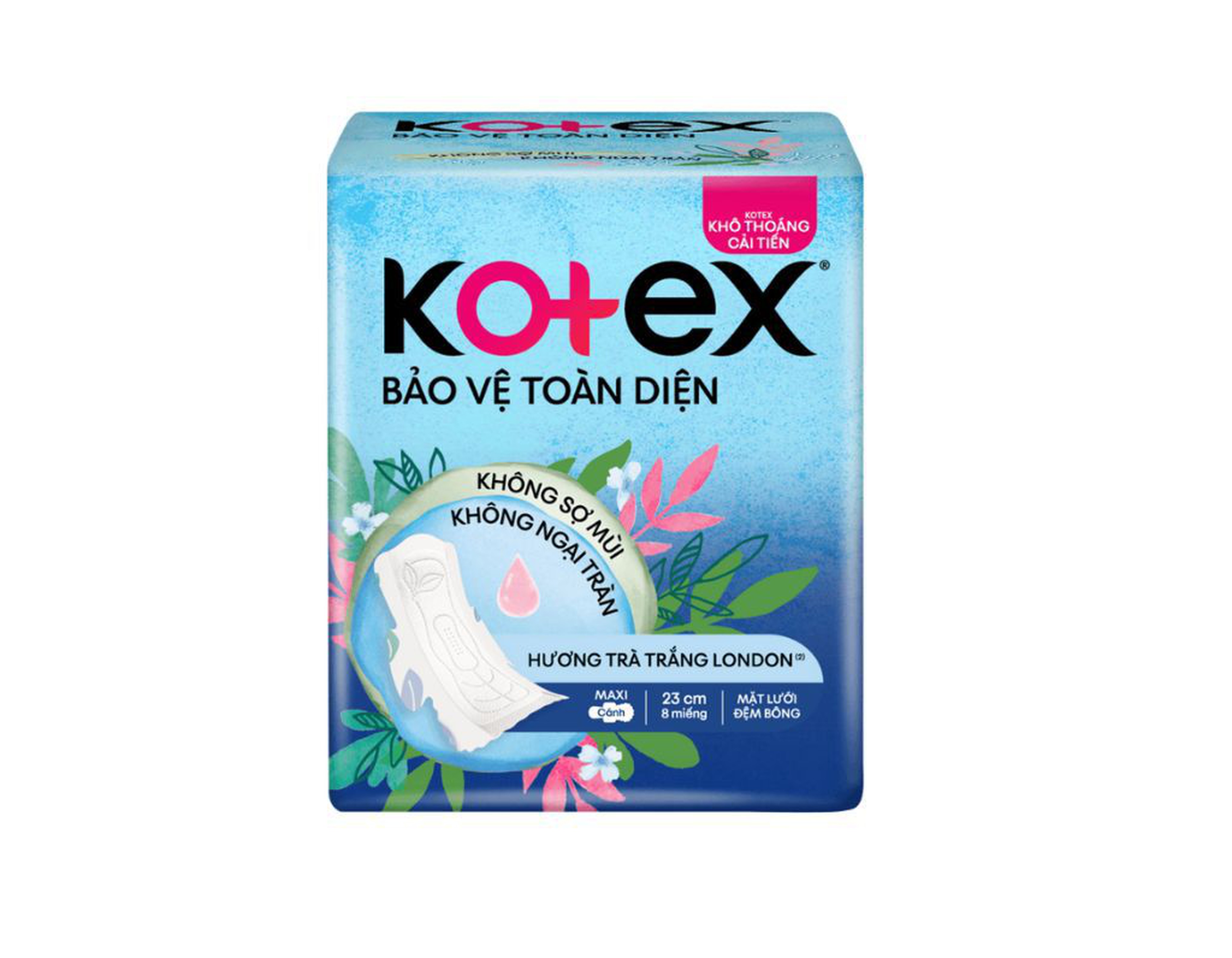 BVS Kotex Bảo vệ toàn diện 23cm cánh (Gói 8 miếng)