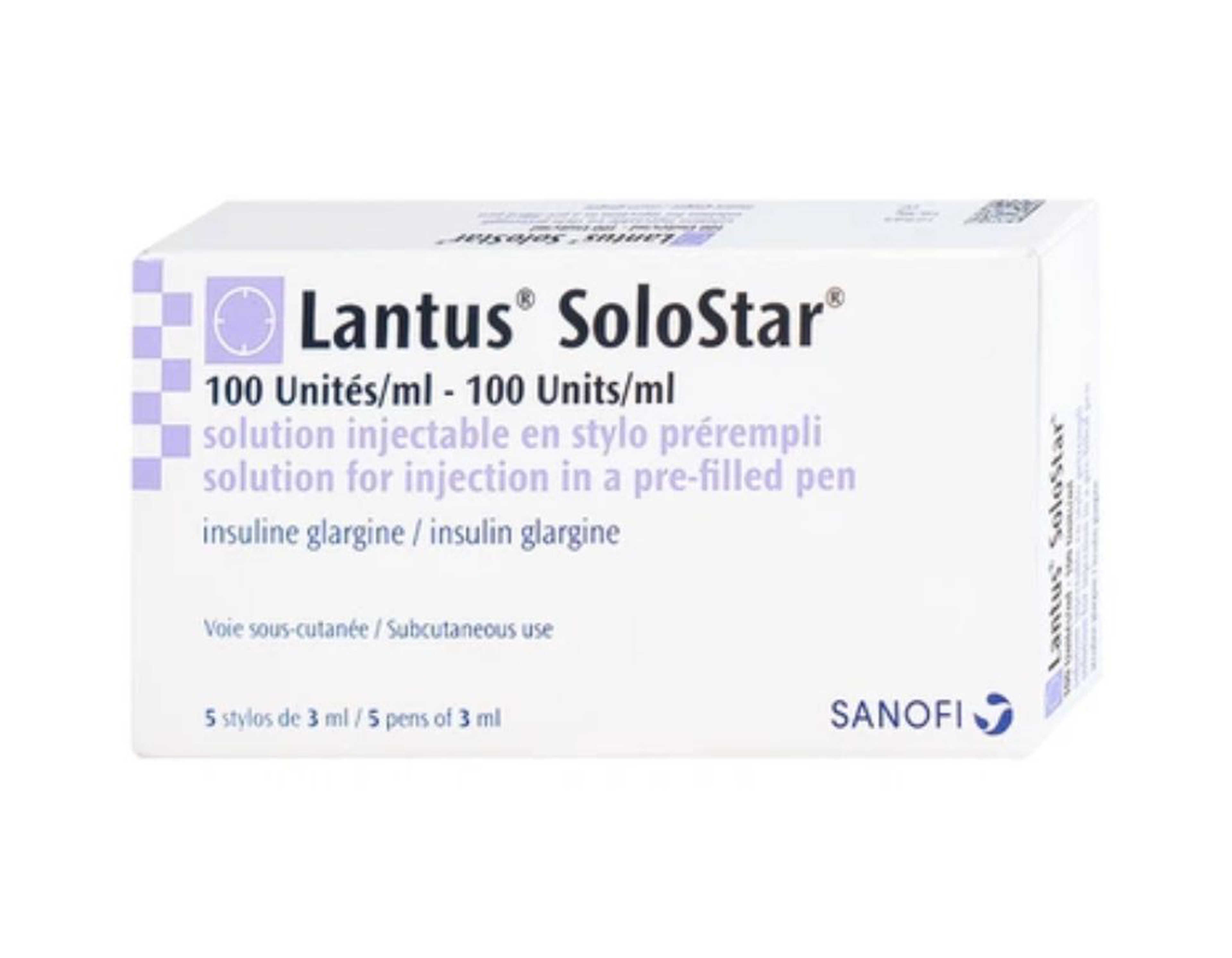 Bút tiêm Lantus SoloStar 100 Units/ml điều trị đái tháo đường (Hộp 5 cây x 3ml)