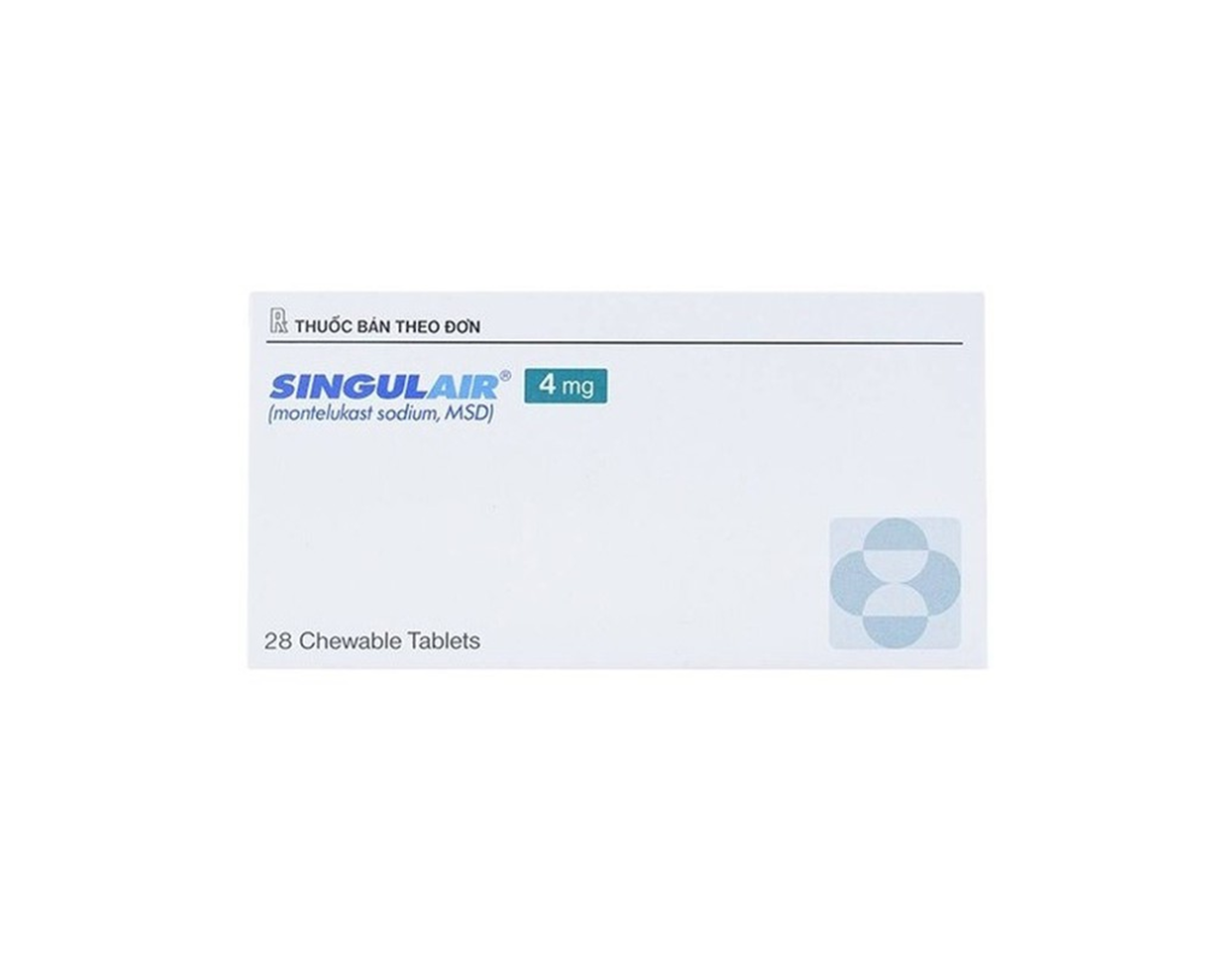 Thuốc Singulair 4mg điều trị hen phế quản mạn tính (Hộp 2 vỉ x 14 viên nén)