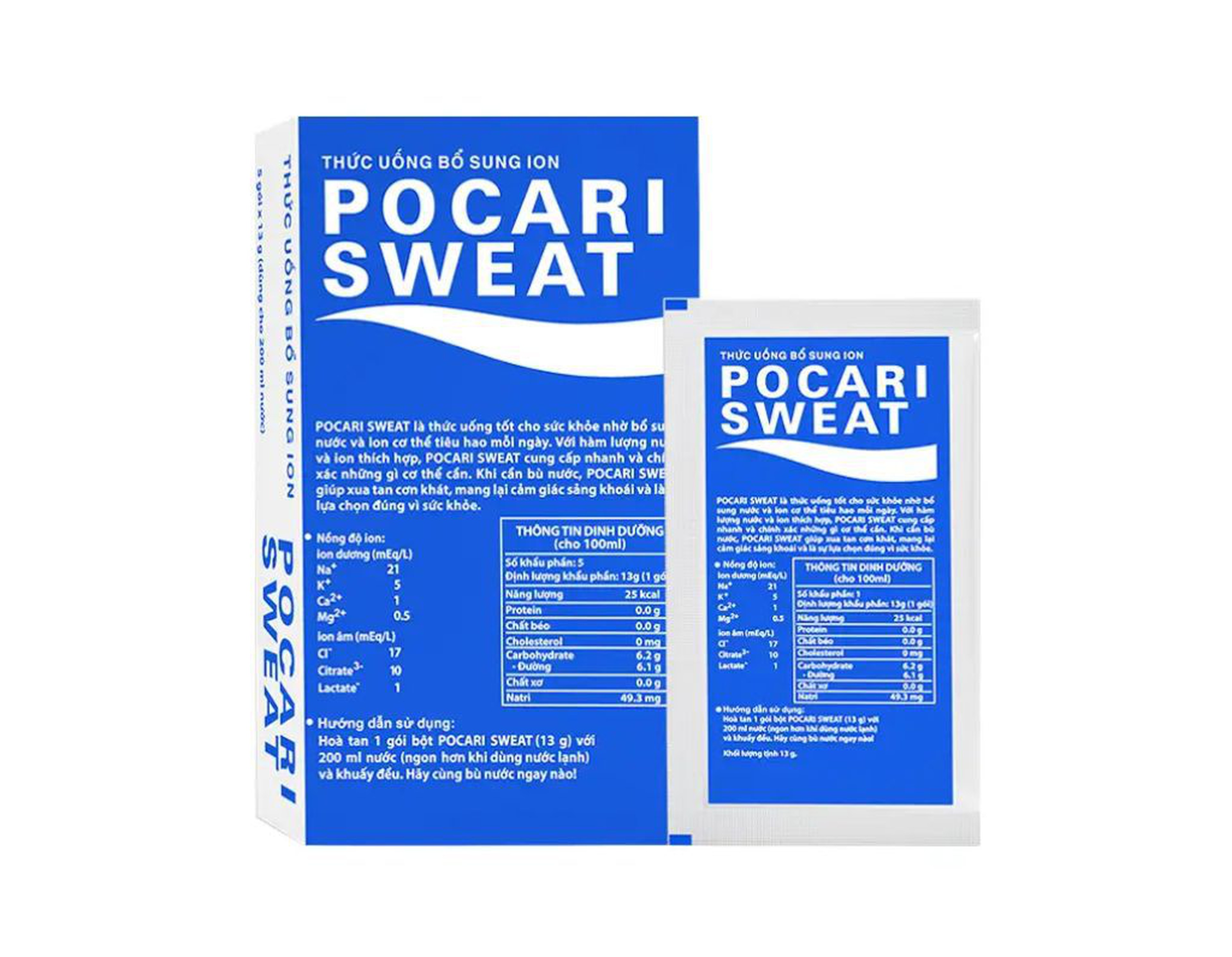 Bột pha uống Pocari Sweat bổ sung ion cho cơ thể (Hộp 5 gói x 13g)