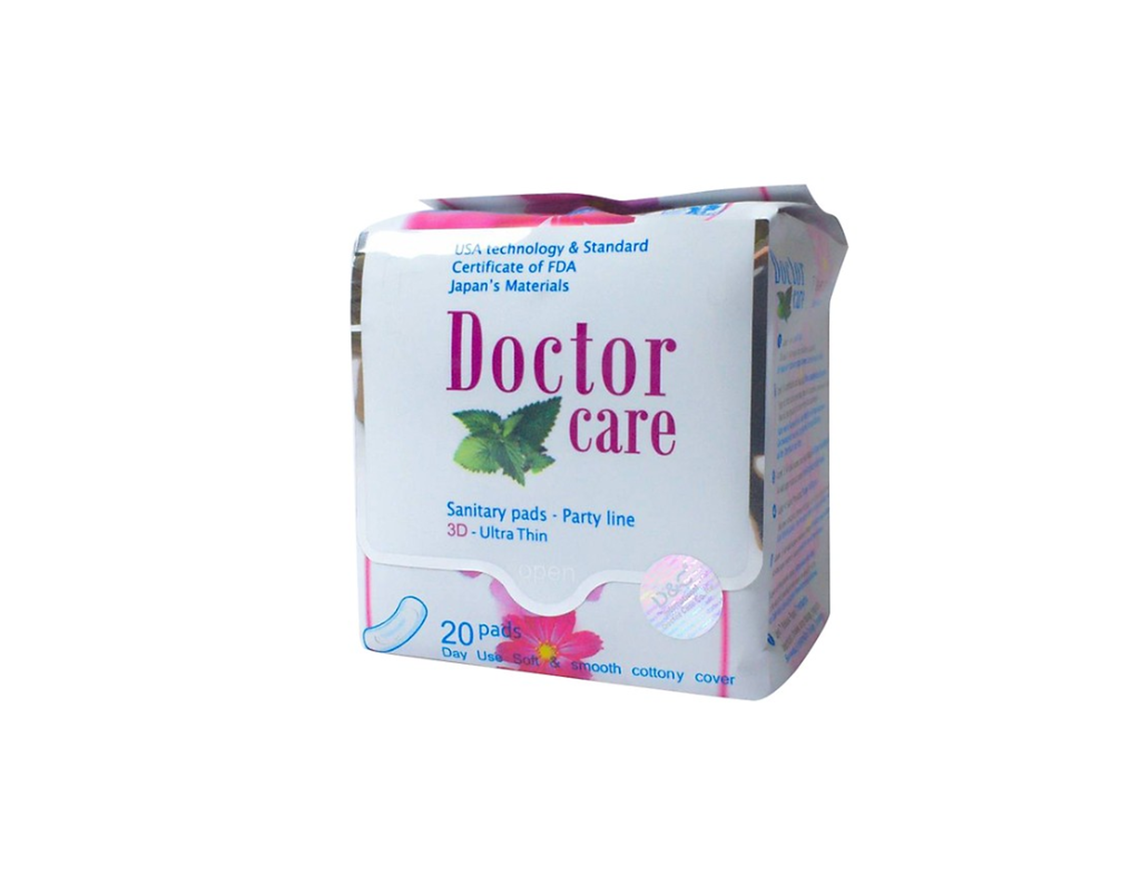 Băng vệ sinh thảo dược hàng ngày có cánh Doctor Care 16cm (Gói 20 miếng)