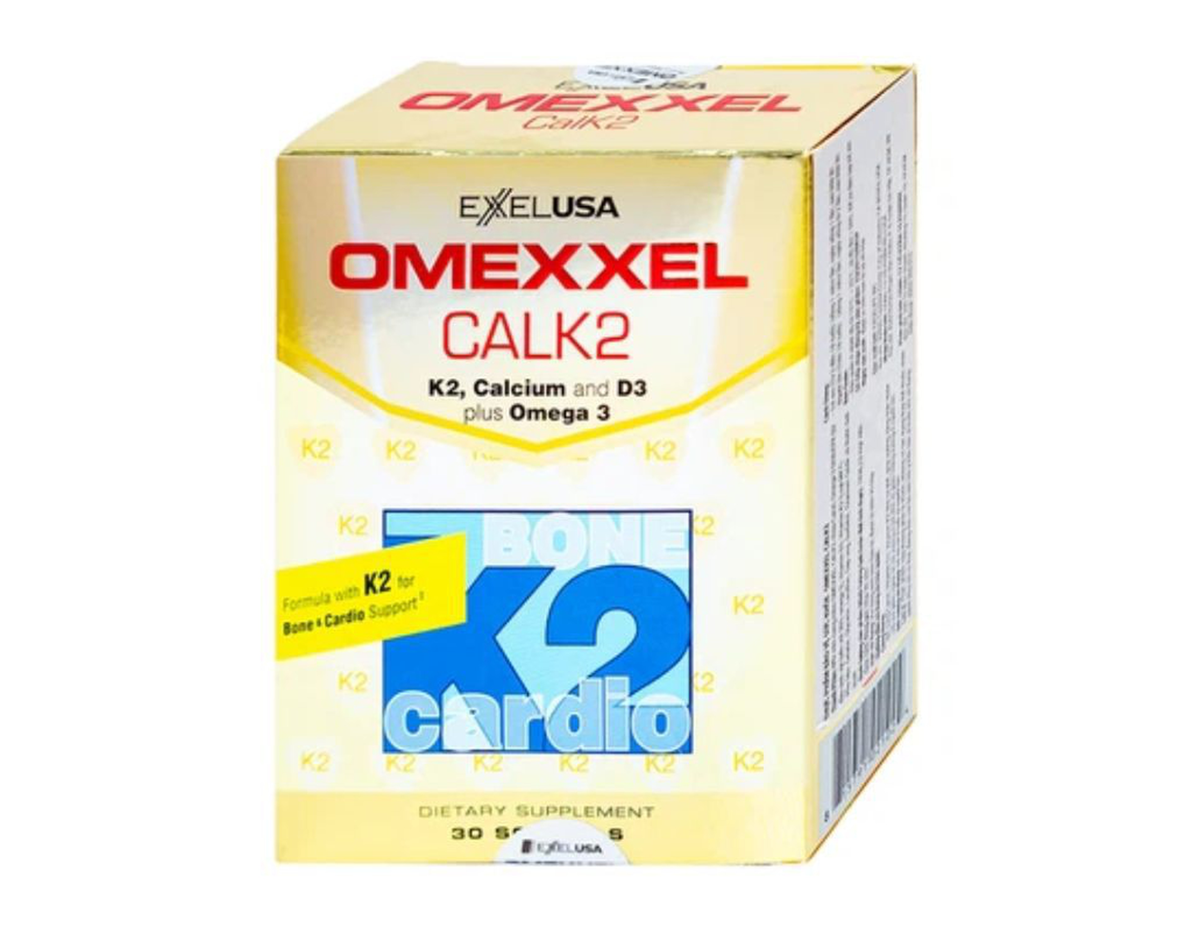 Viên uống Omexxel Calk2 Cap bổ sung canxi, vitamin D3, K2 cho cơ thể (Hộp 3 vỉ x 10 viên)       